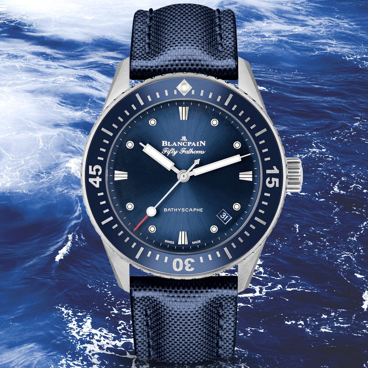 Blancpain fifty fathoms outlet bathyscaphe blue