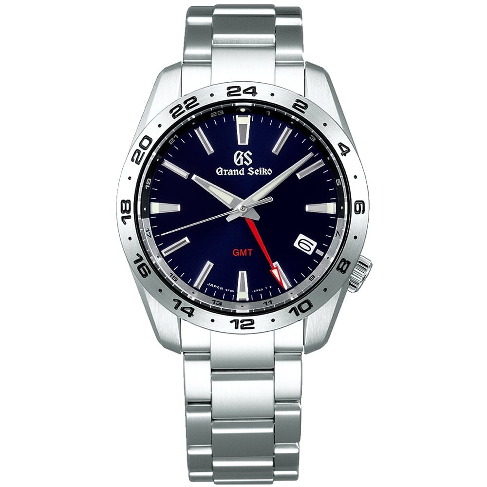 Seiko men's blue dial stainless steel bracelet watch hot sale