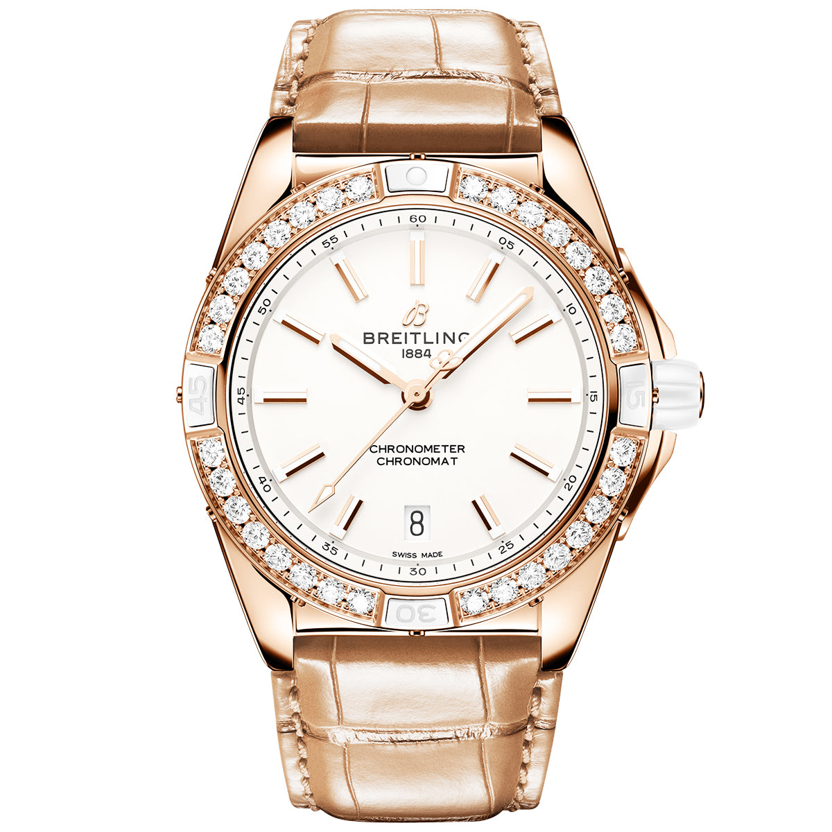 Rose gold leather strap clearance ladies watch