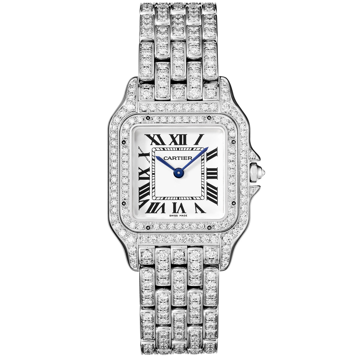 Panth re de Cartier Medium 18ct White Gold Full Diamond Set Watch