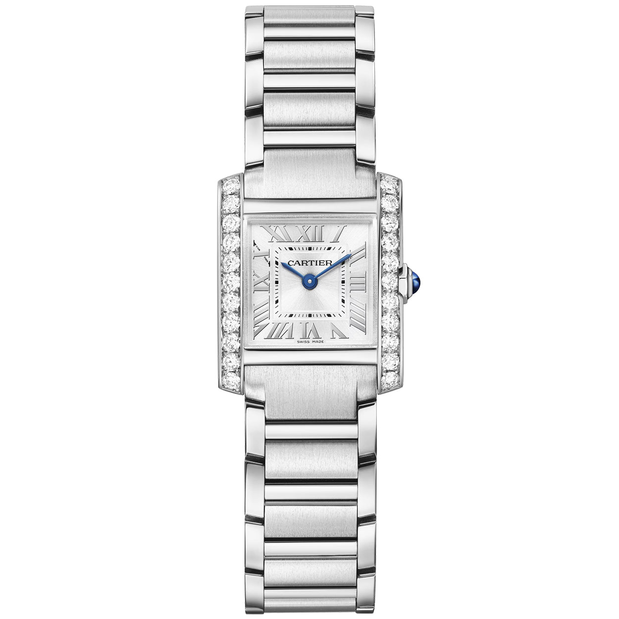 Tank Fran aise Small Diamond Set Steel Bracelet Watch