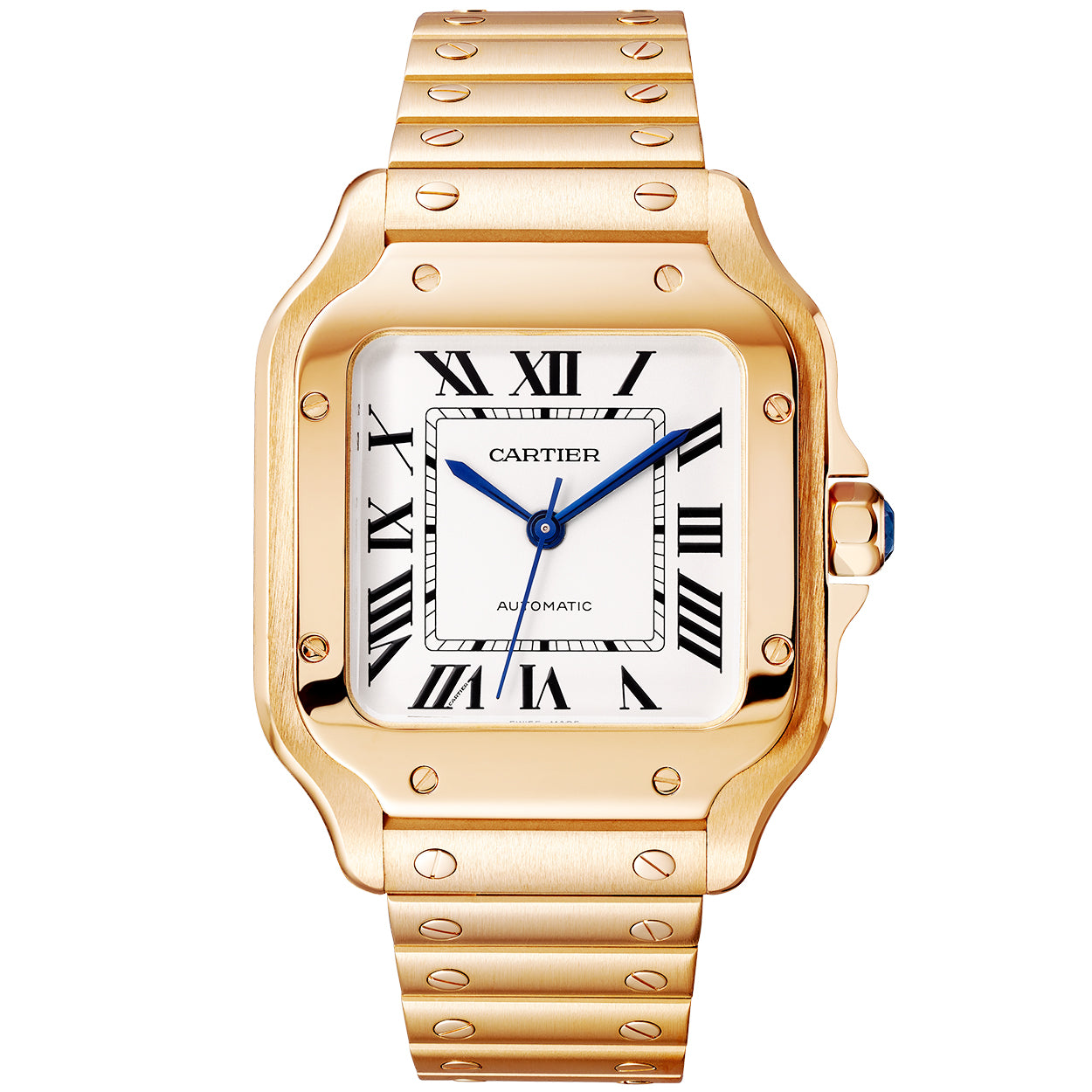 Cartier santos rose gold rubber clearance strap