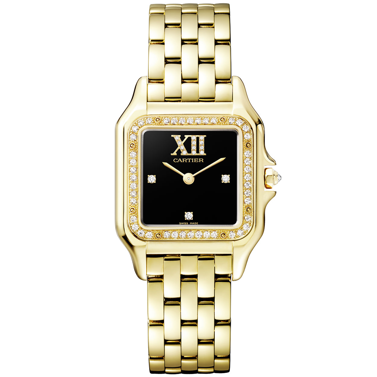 Gold watch best sale black face womens