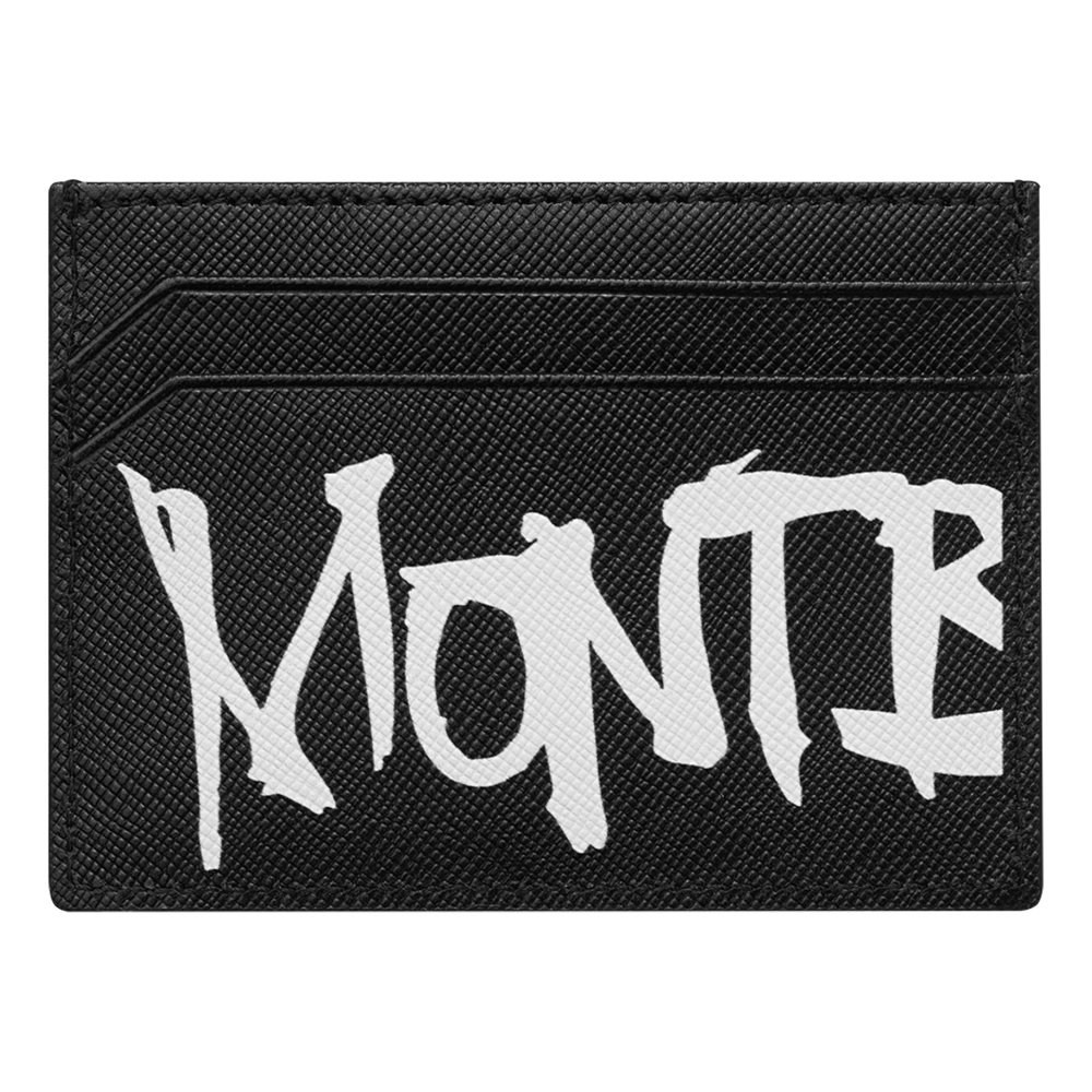 MONTBLANC Sartorial Graffiti-Style Print BLK 6cc Leather Wallet