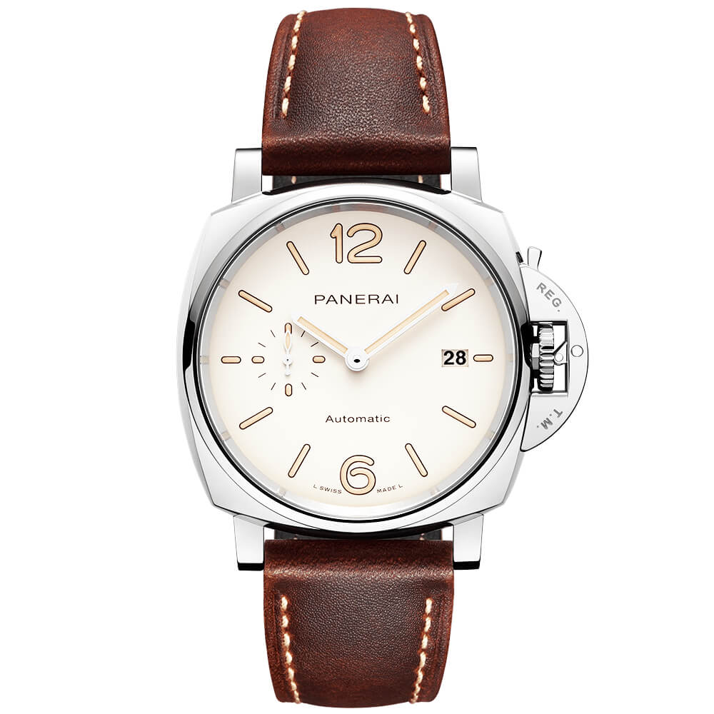 Panerai Luminor Due 42mm Cream Dial Strap Watch PAM01046