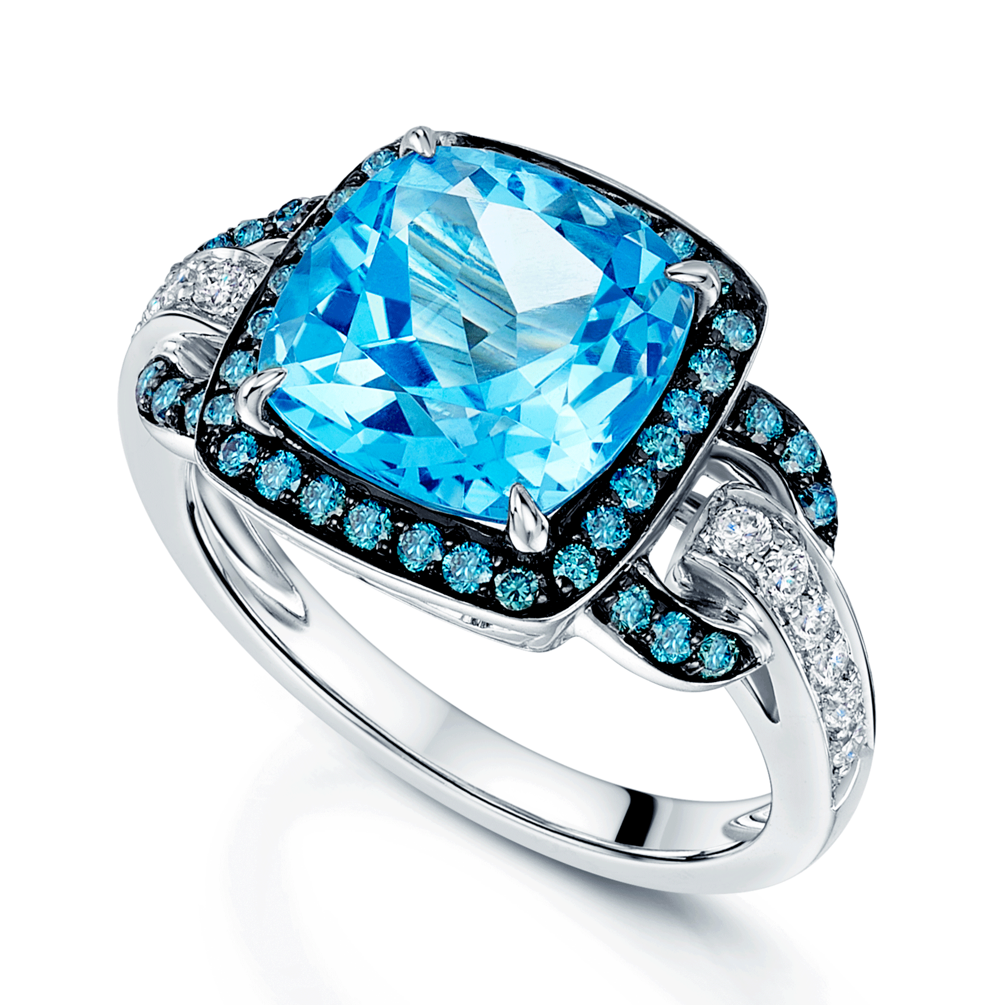 Cushion cut blue on sale topaz