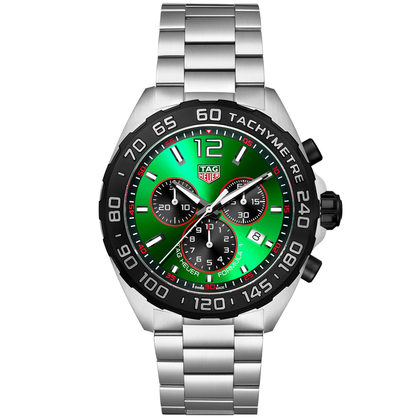 Formula 1 43mm Green Dial Men s Chronograph Bracelet Watch