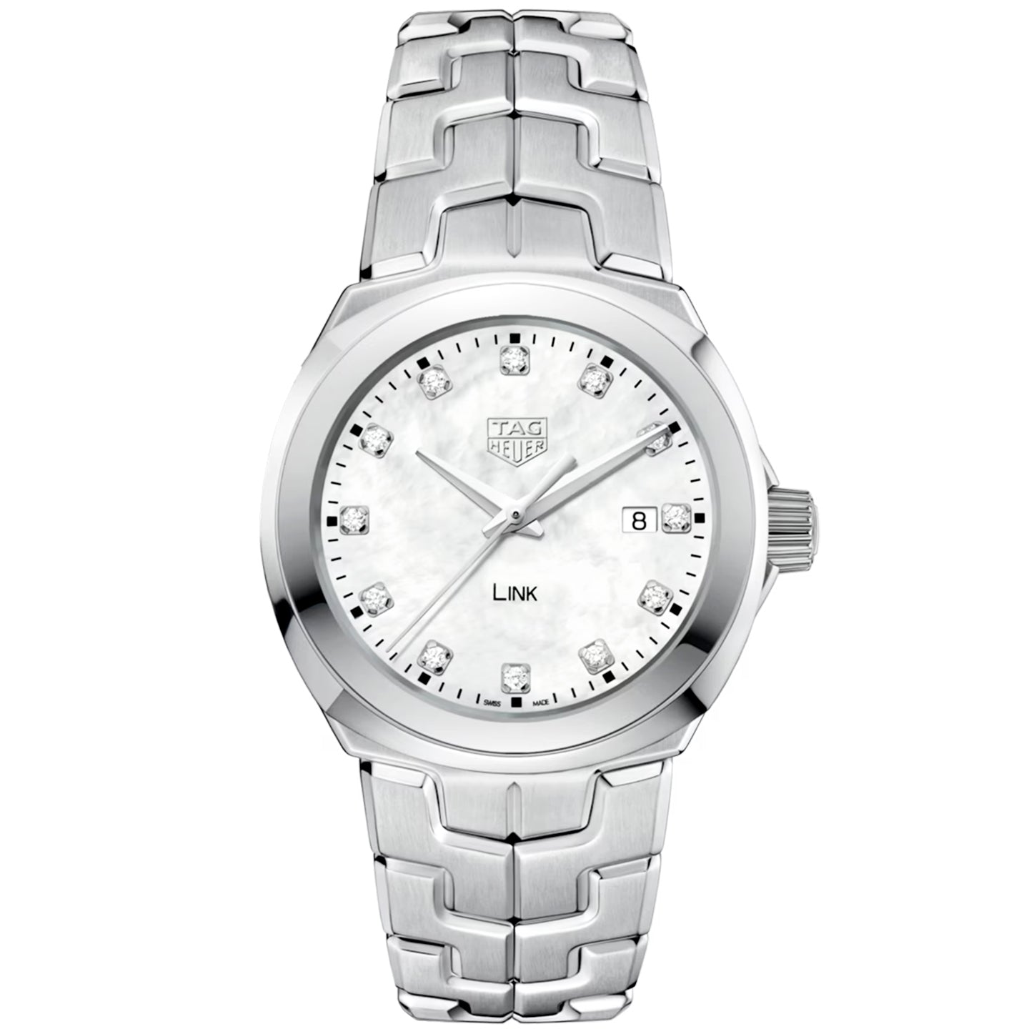 TAG Heuer Link 32mm White Mother of Pearl Diamond Dial Ladies Watch