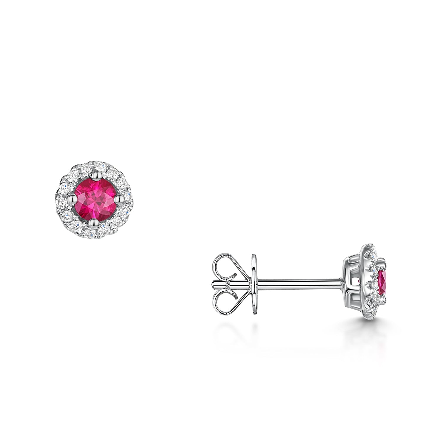 Ruby hot sale halo earrings