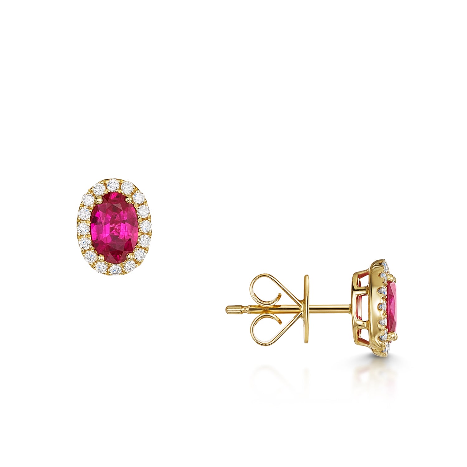 Ruby stud deals earrings yellow gold