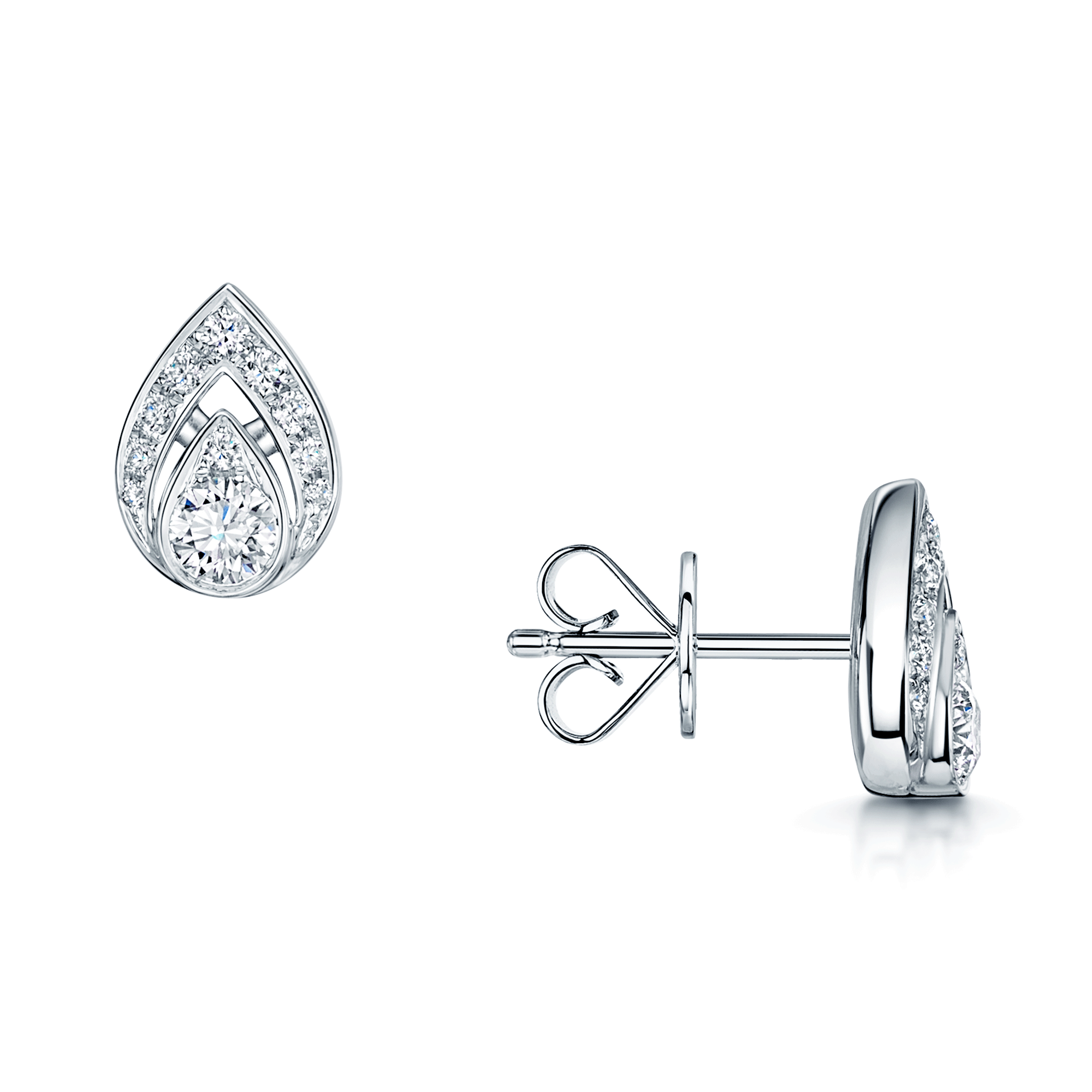 Round shape store diamond earrings