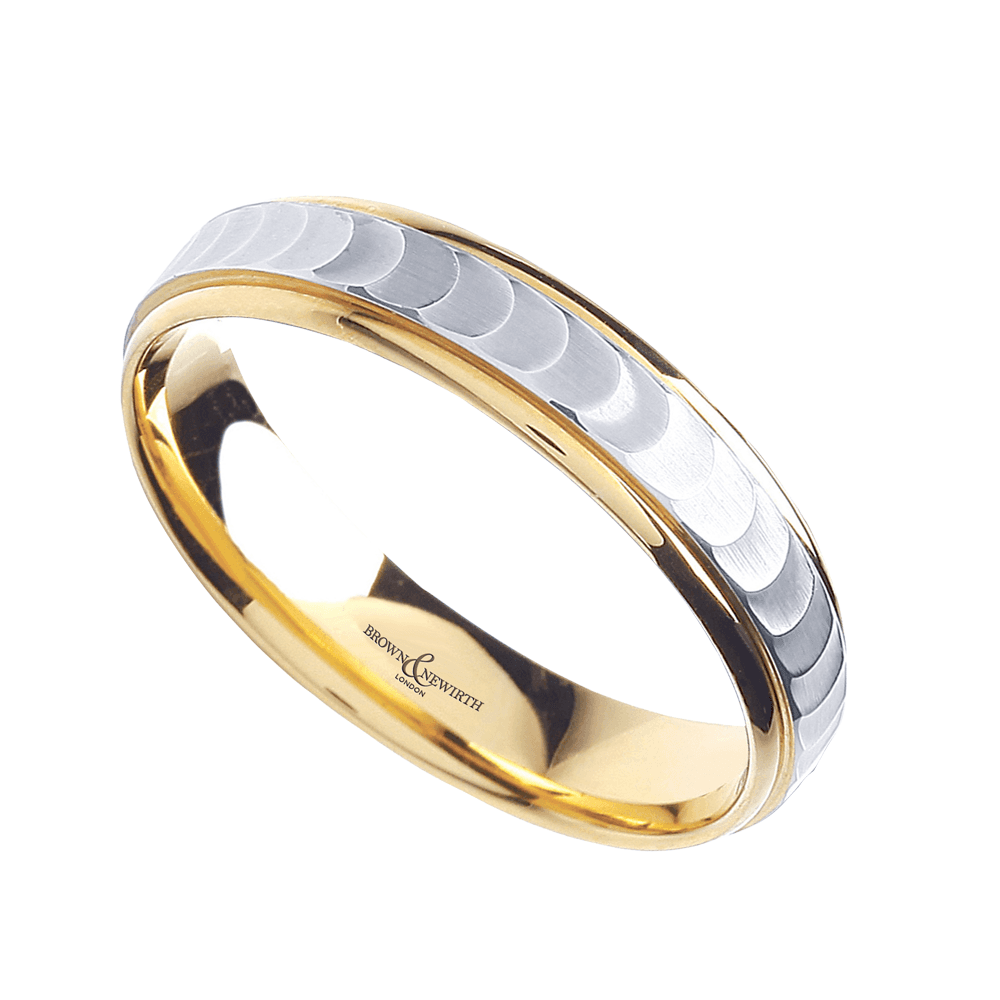 Lunar Platinum And 18ct Yellow Gold 5mm Wedding Ring