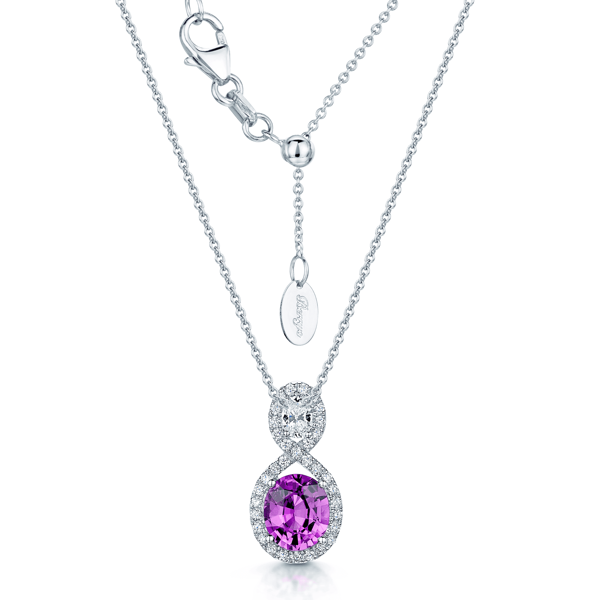 Oval Claw-Set Pink Sapphire Necklace