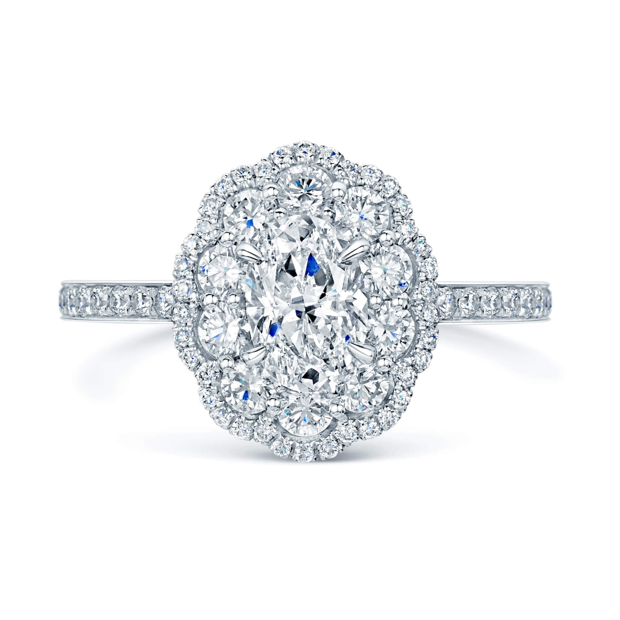 Oval diamond cluster on sale ring