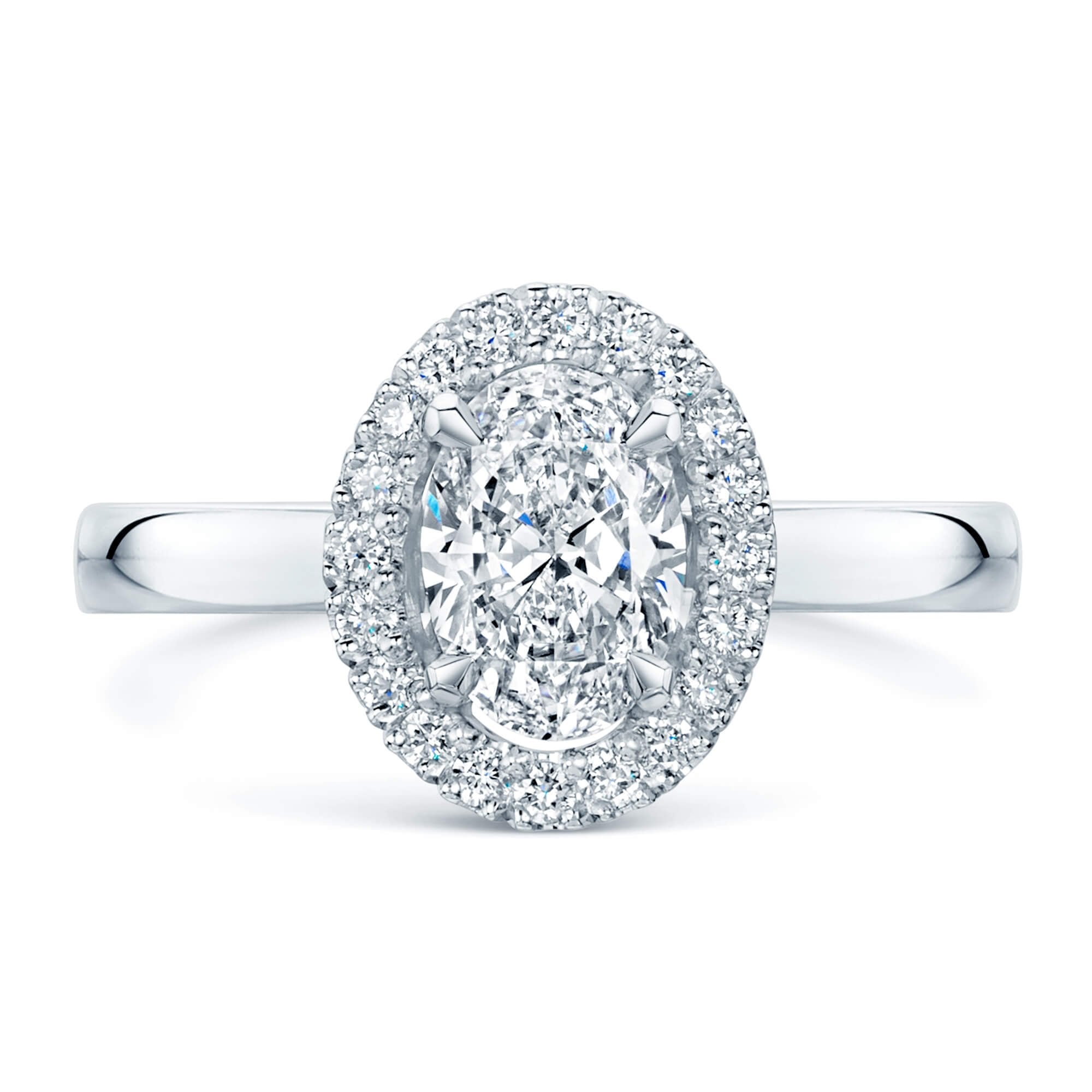 Oval cluster clearance diamond ring