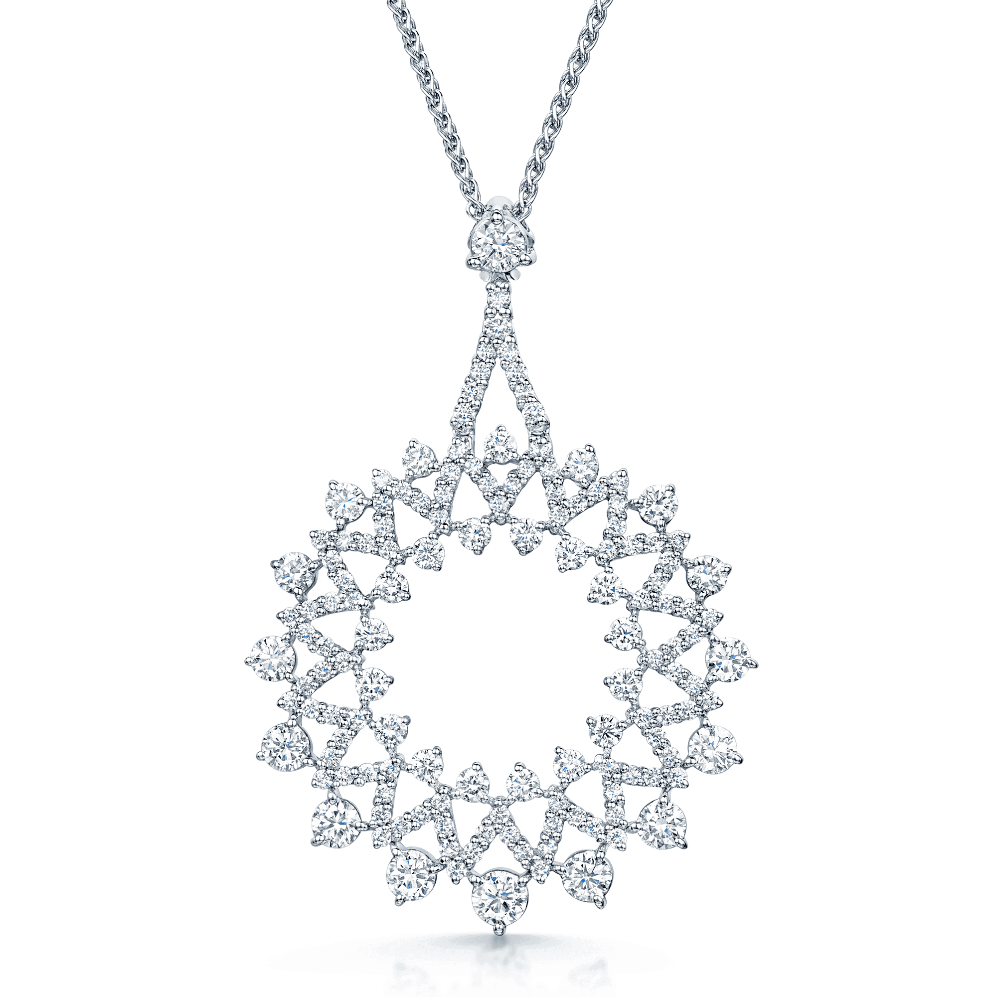 Diamond star necklace sales white gold