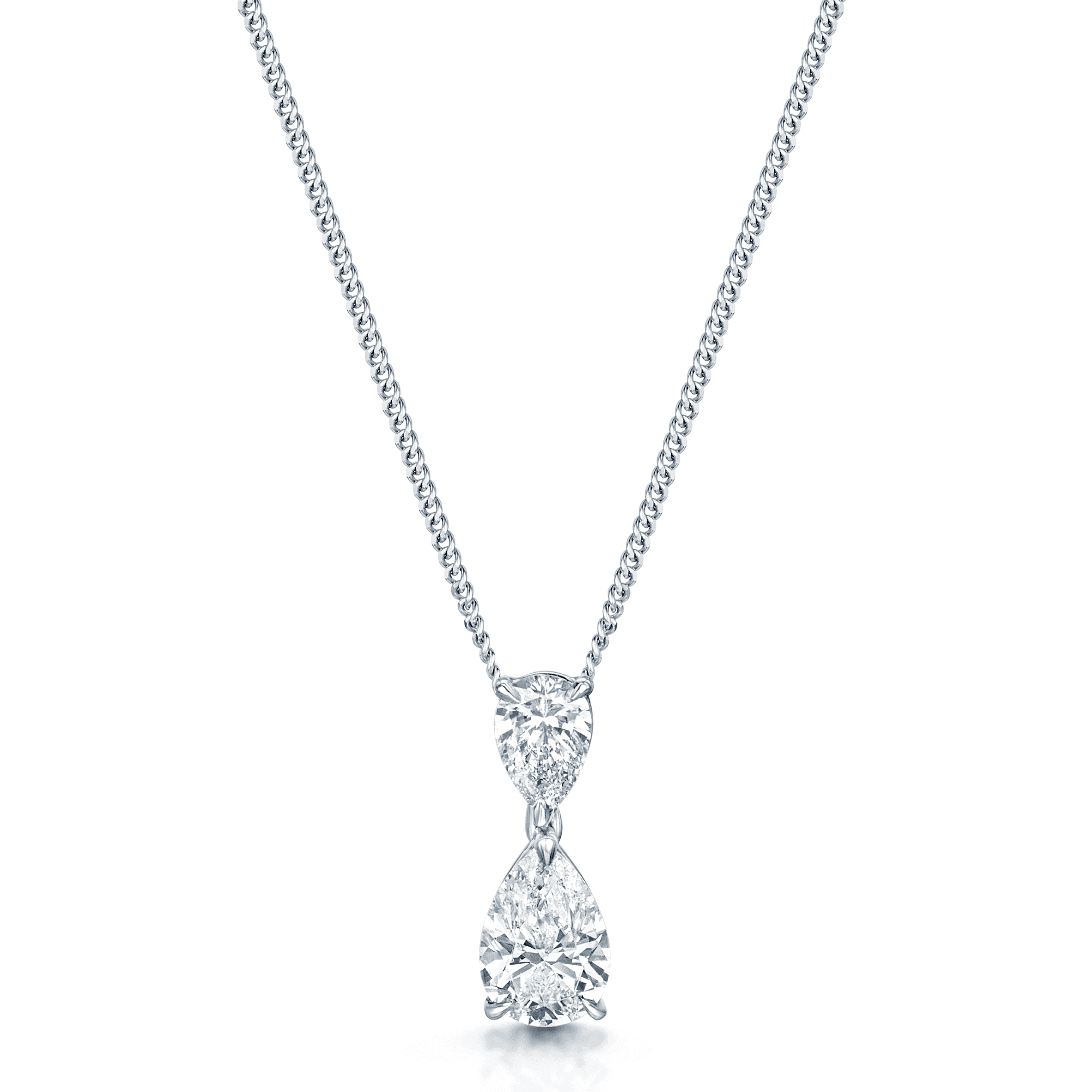 Two stone diamond on sale necklace