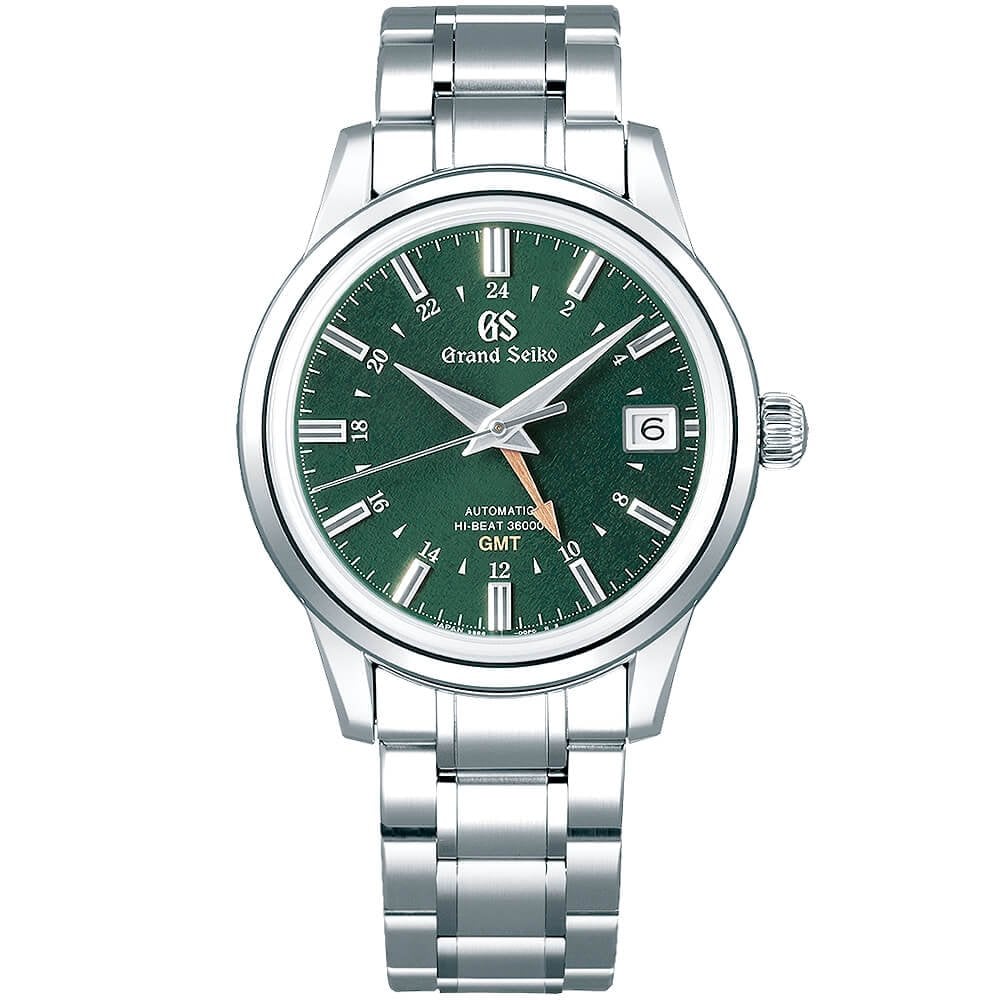 Grand Seiko Elegance GMT 39mm Green Shunbun Dial Bracelet Watch