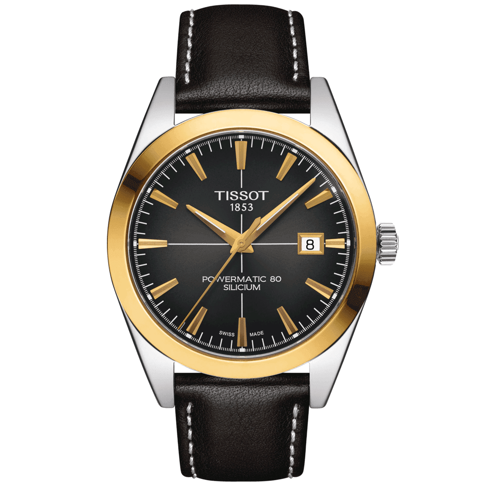 Gentleman Powermatic 80 Steel and 18ct Yellow Gold Strap Watch