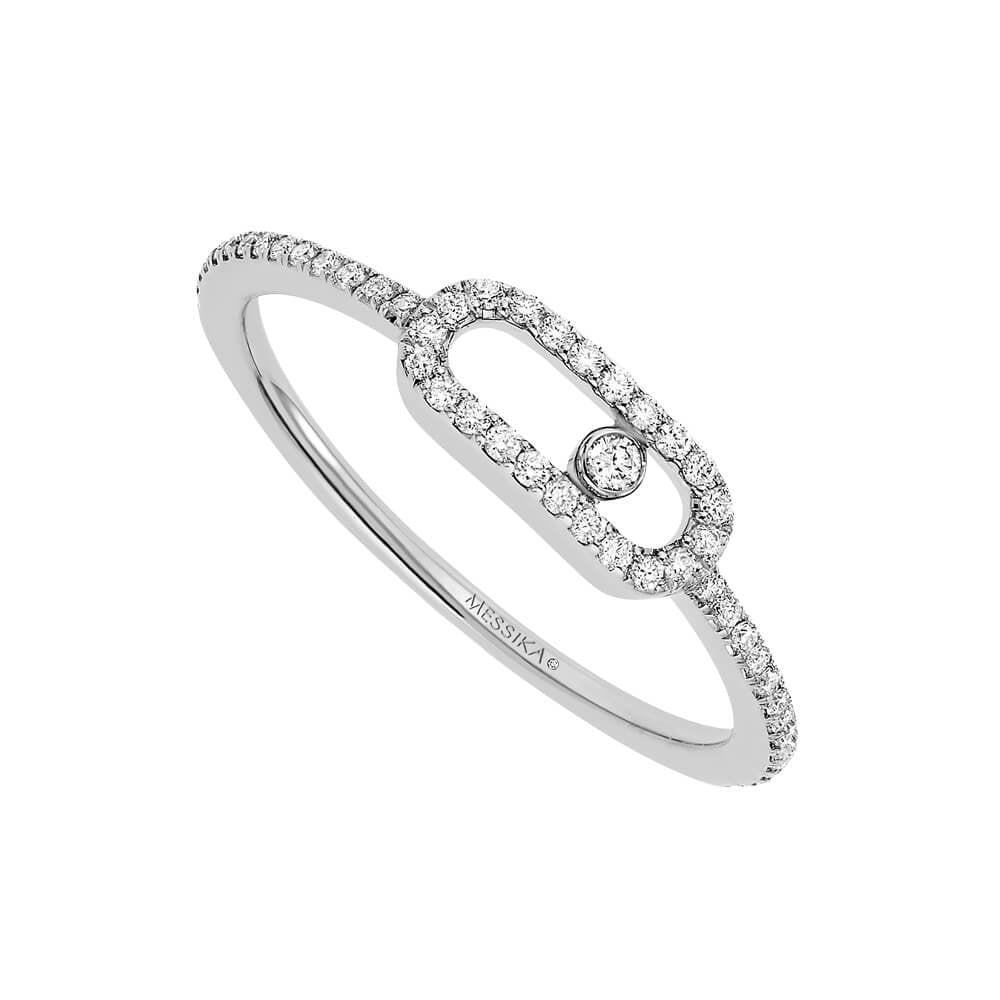 Messika 18ct White Gold Move Uno Pave Diamond Ring