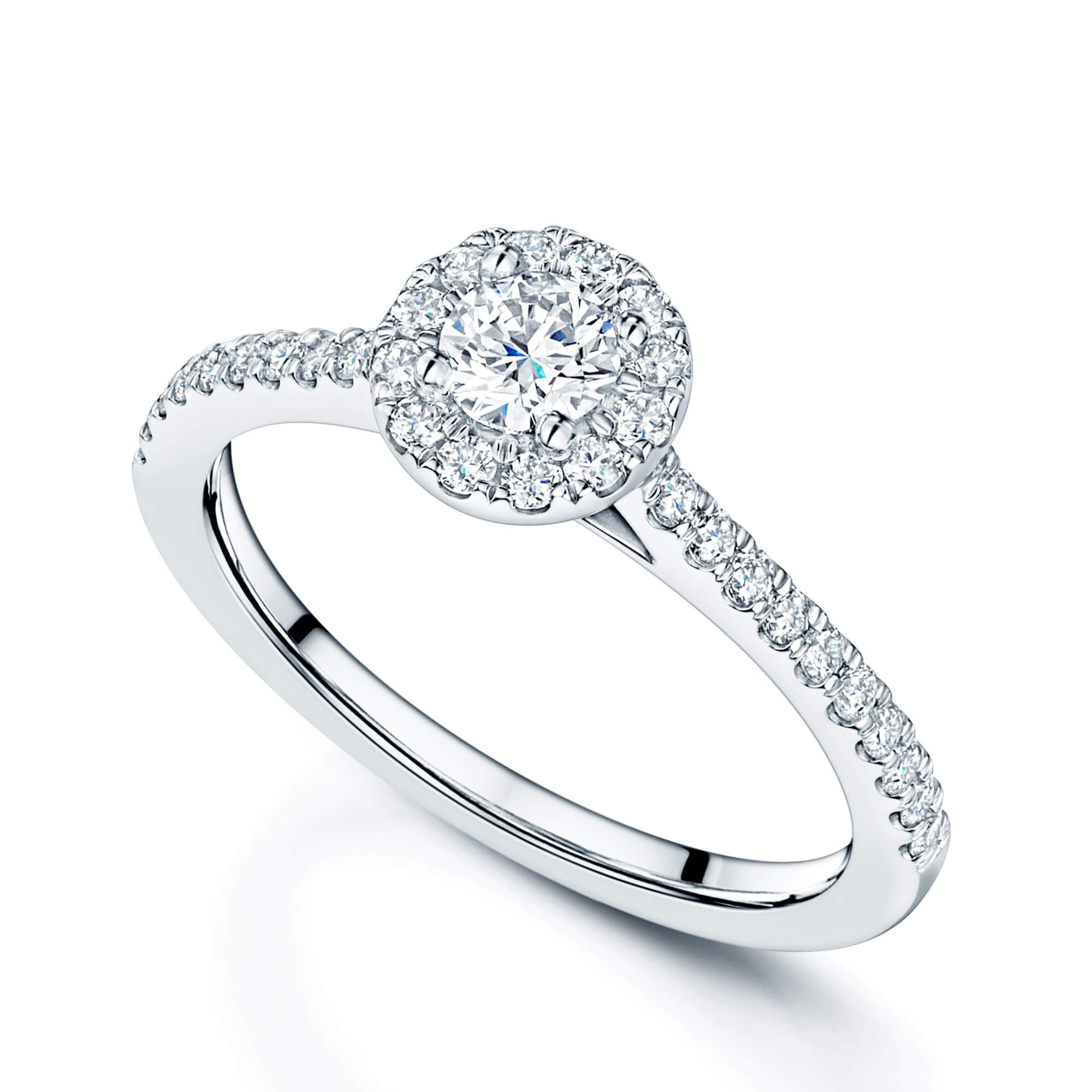 Brilliant cut deals halo engagement ring