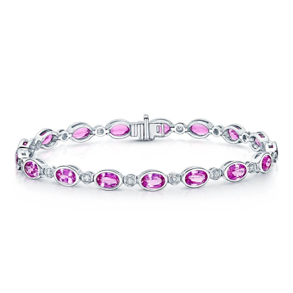 Sapphire and diamond hot sale bracelet white gold