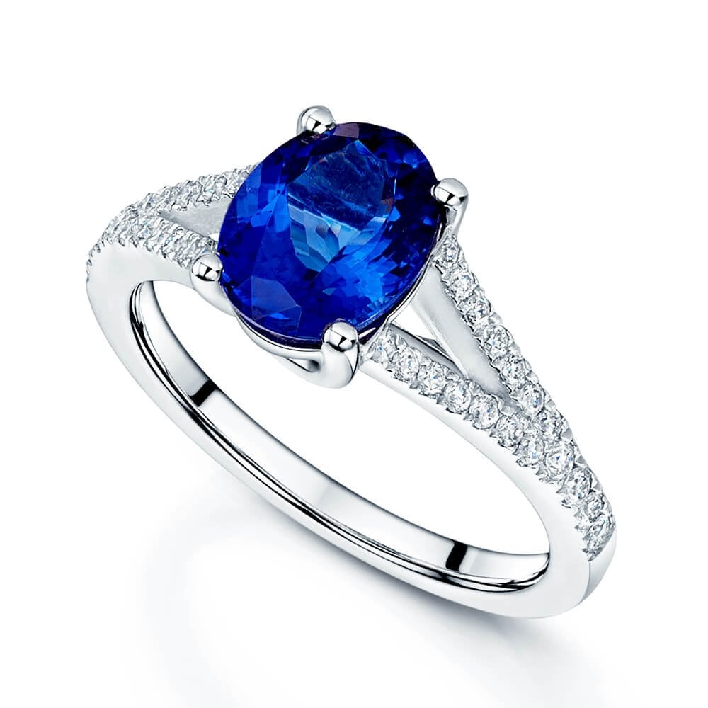 Oval tanzanite engagement on sale rings