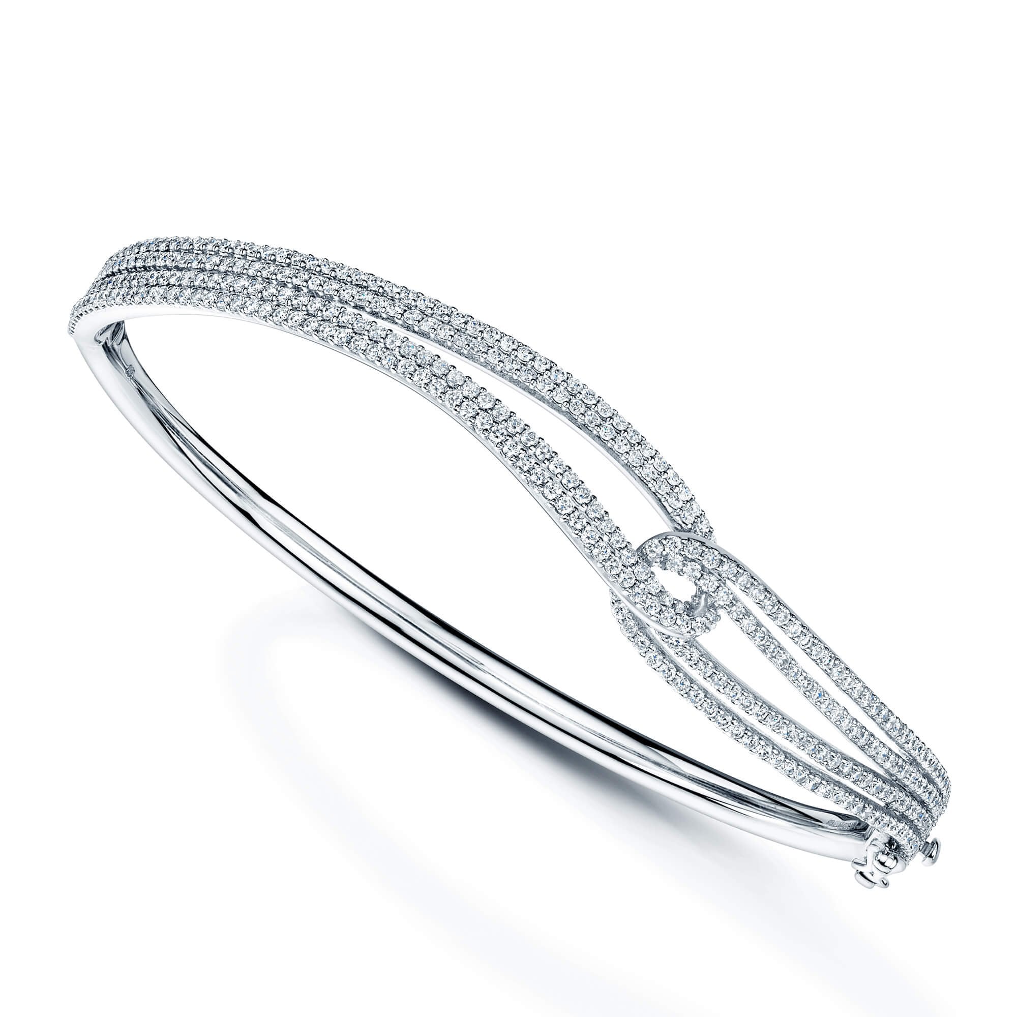 Silver and diamond deals bangle