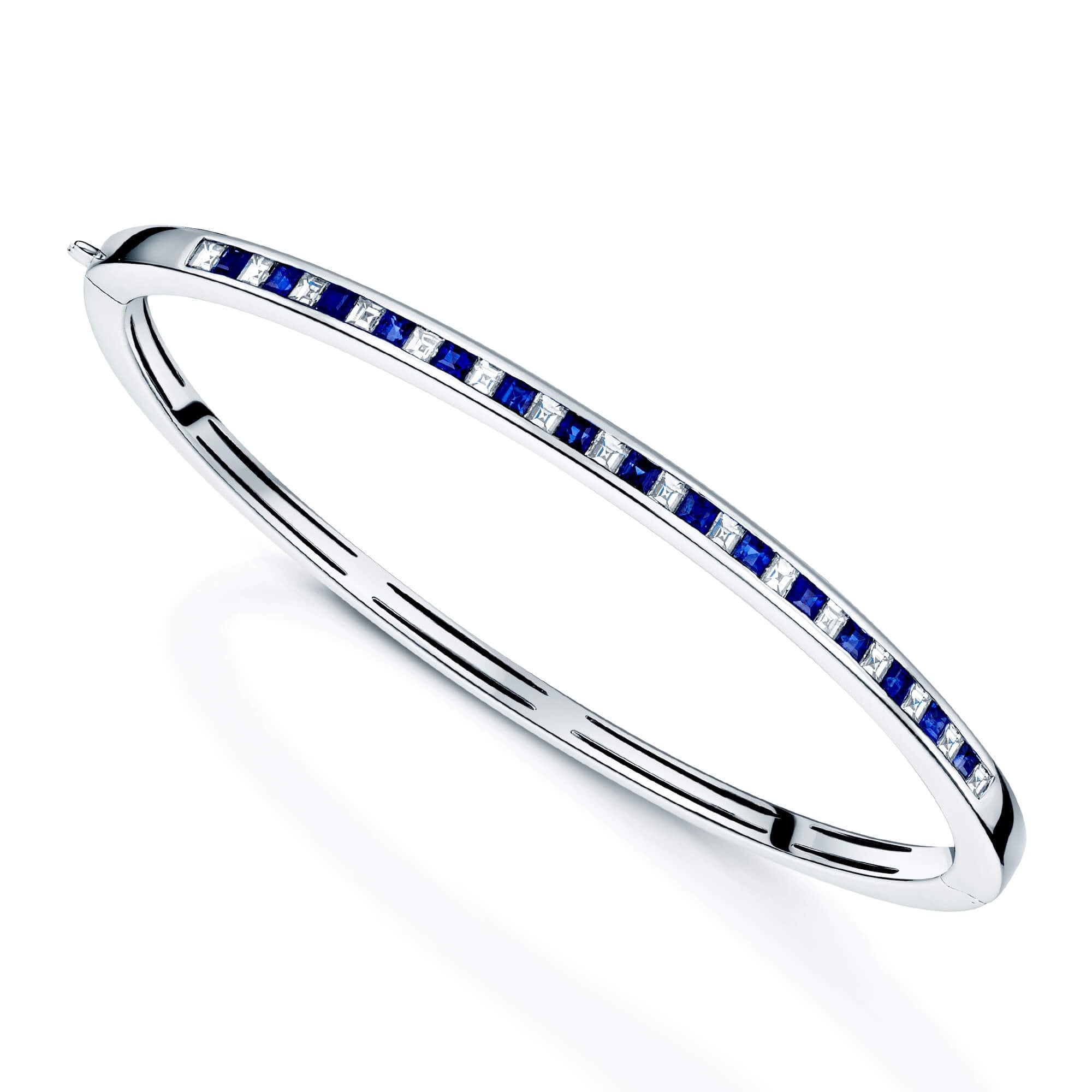 Berry s White Gold Sapphire And Diamond Bangle by Berry s Jewellers