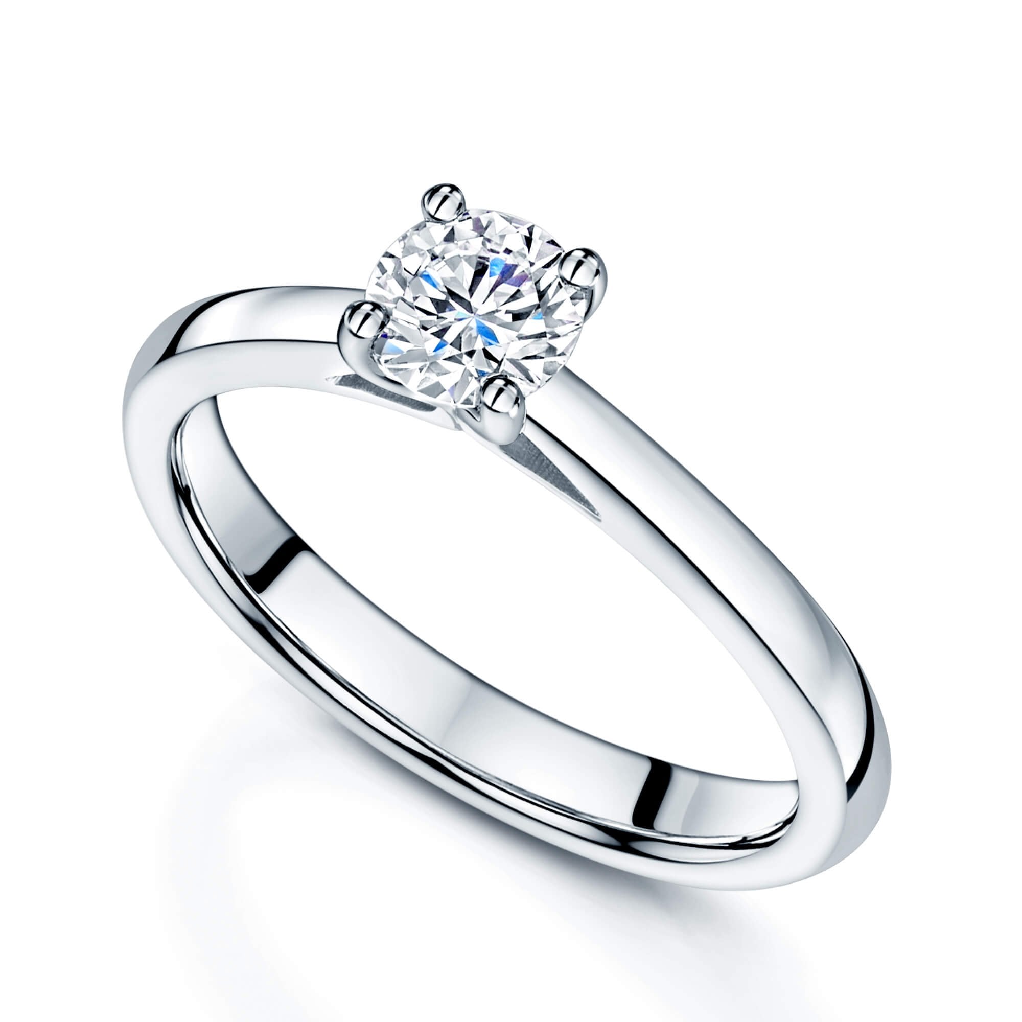 Platinum GIA Certificated Triple XXX Round Brilliant Cut Diamond Ring