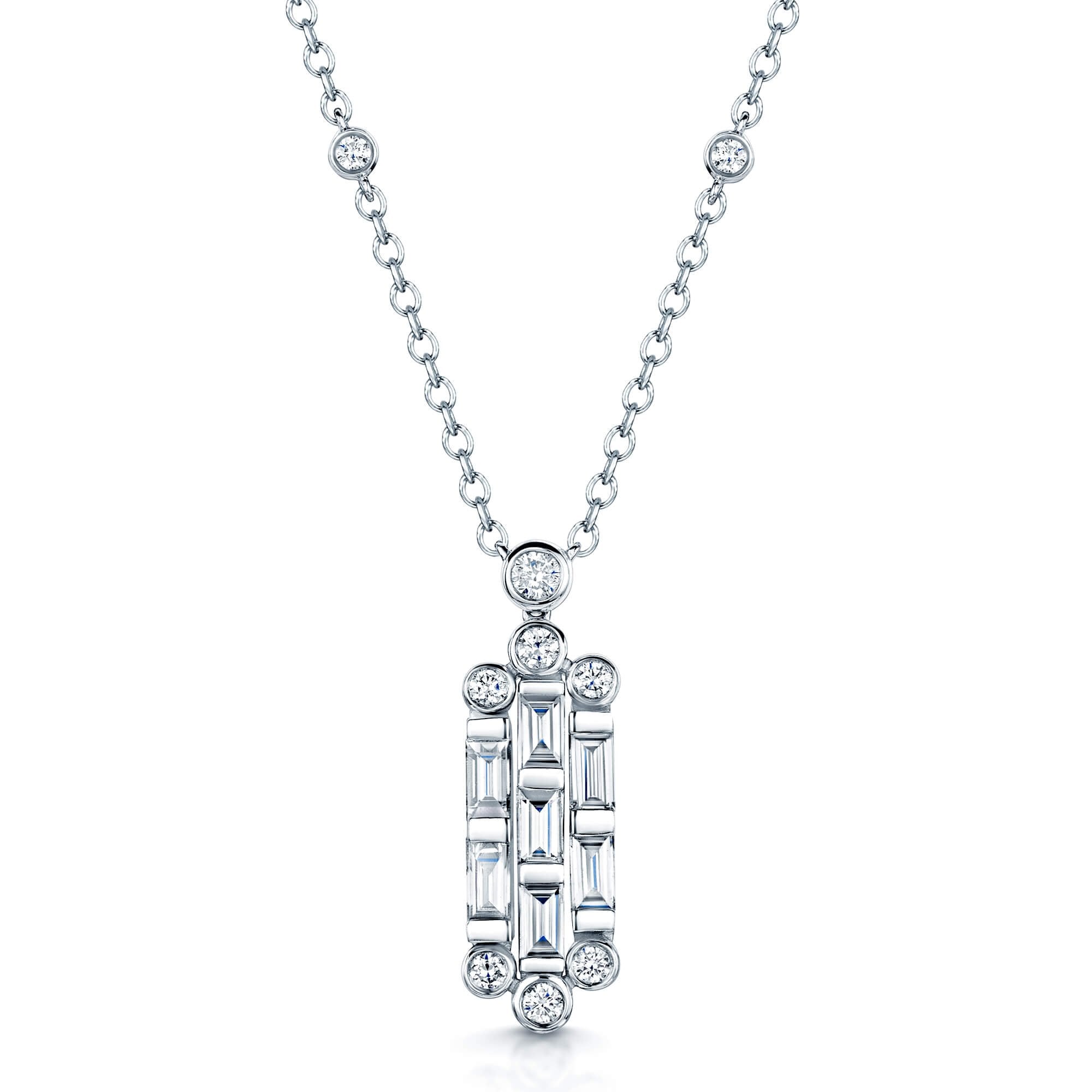 Baguette cut sales diamond necklace