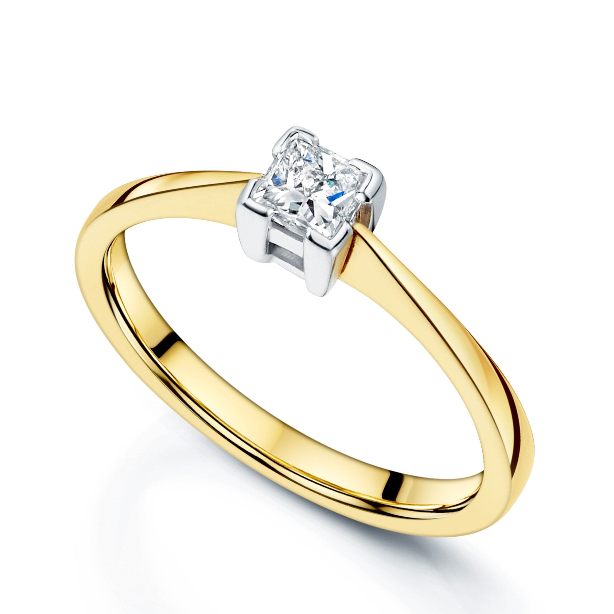 Yellow princess cut diamond on sale ring