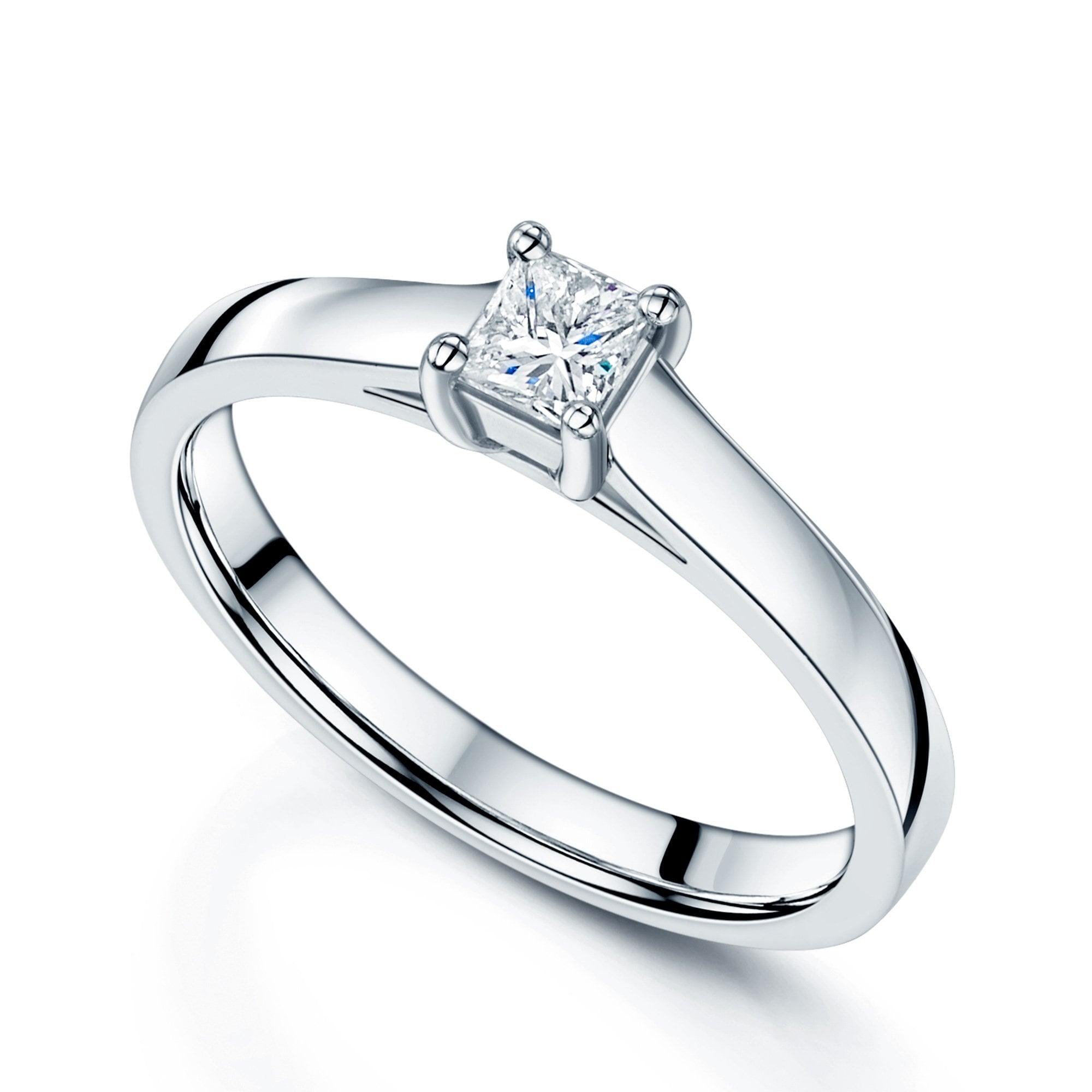 Simple princess cut engagement on sale rings