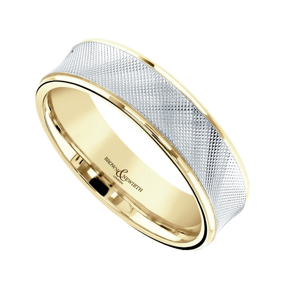 Two tone wedding on sale bands for him