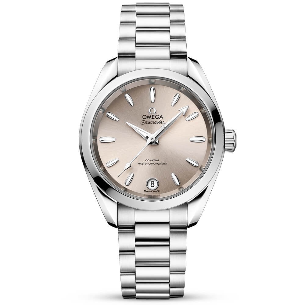 Seamaster Aqua Terra 34mm Sandstone Silver Dial Ladies Watch