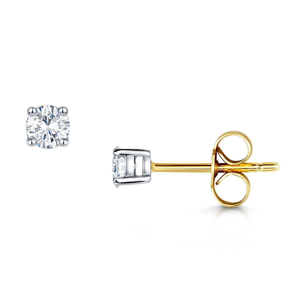 Diamond stud earrings 14k on sale gold