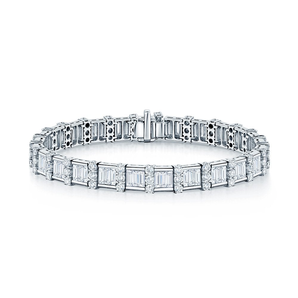 Baguette and round diamond on sale bracelet