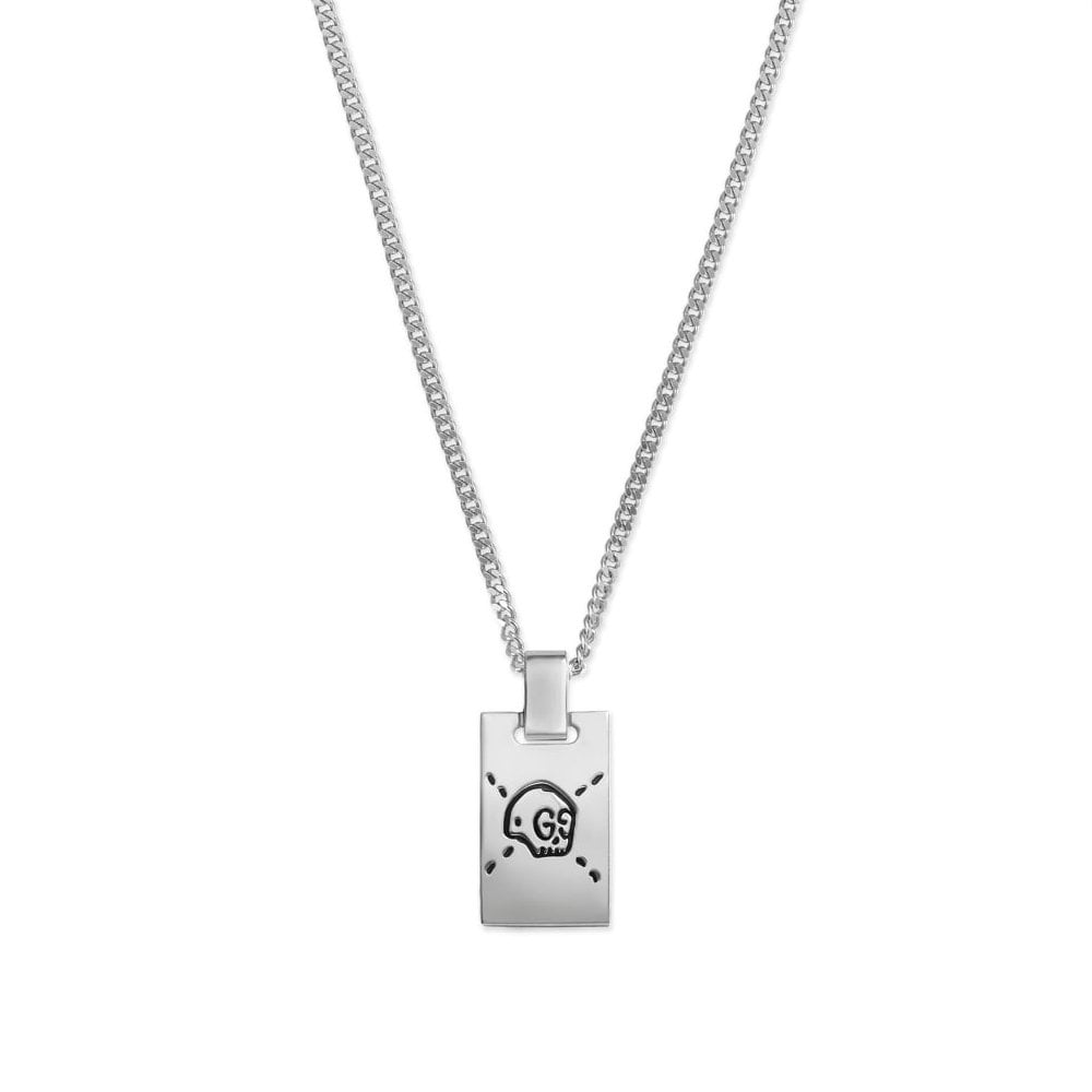 Skull dog clearance tag necklace