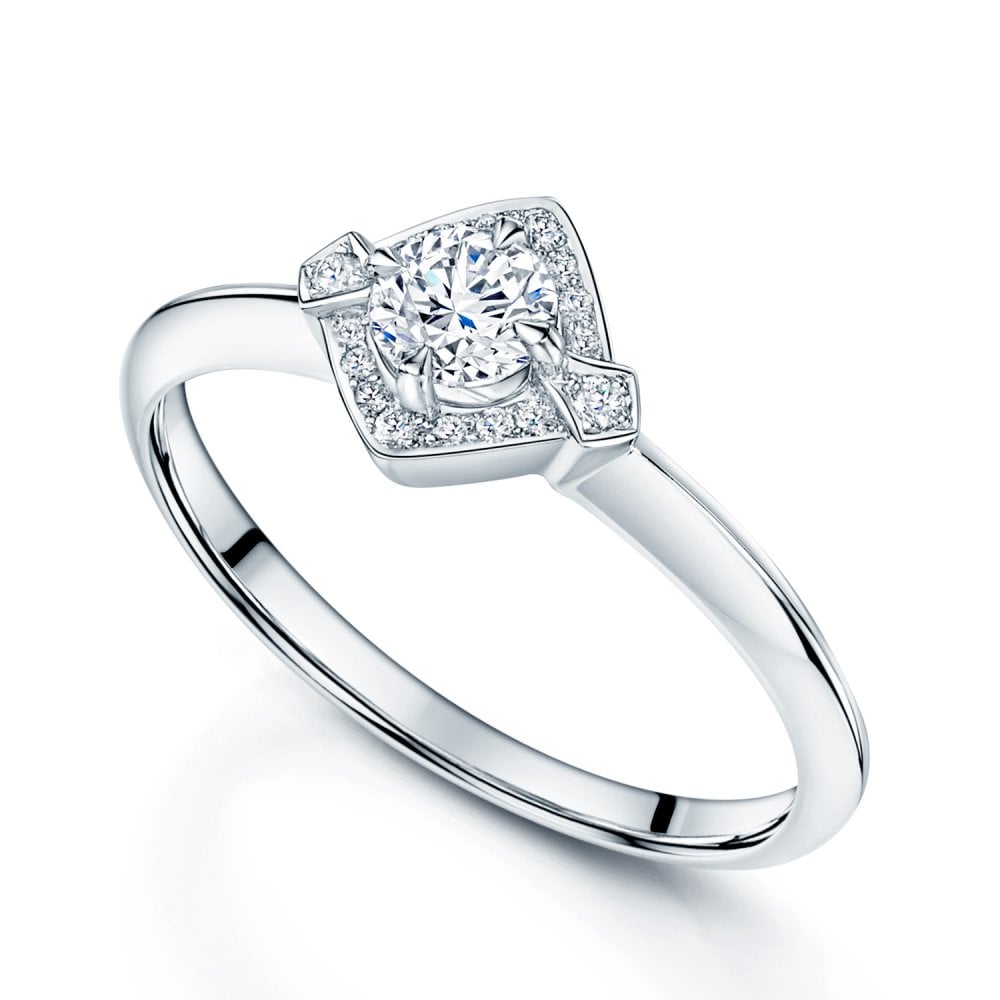 Square cut halo sales engagement rings