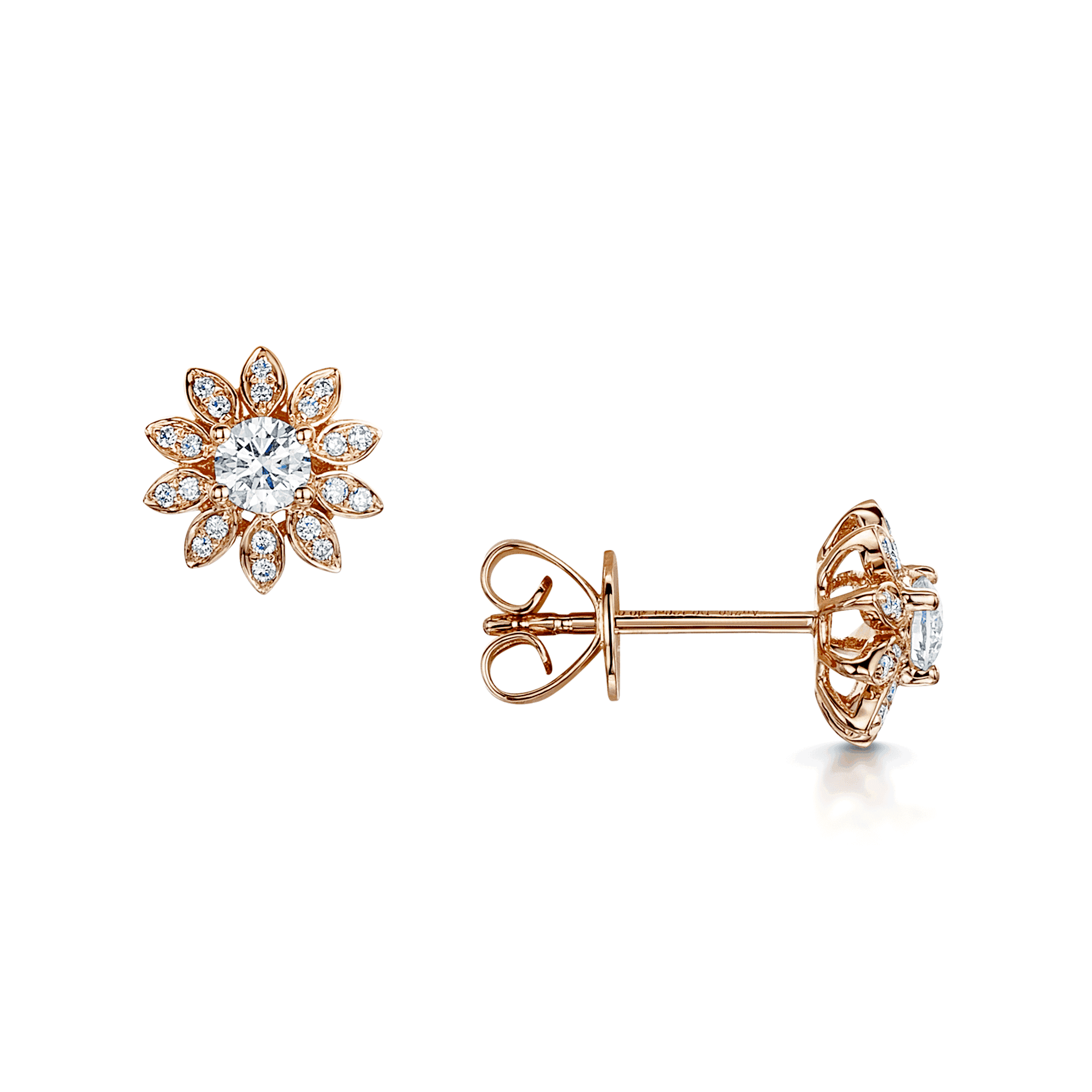 Rose gold stud hot sale earrings uk