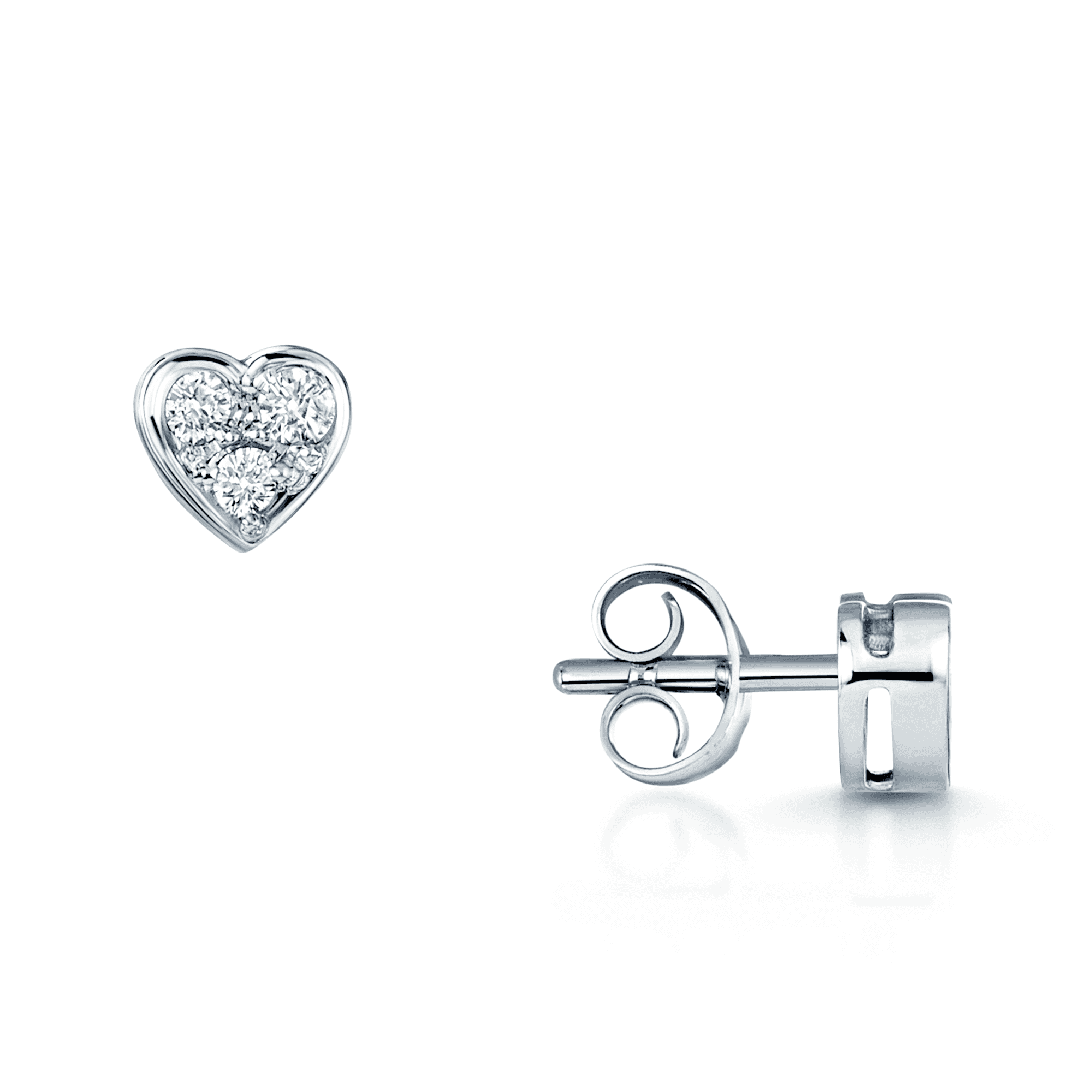 Heart shaped diamond hot sale stud earrings