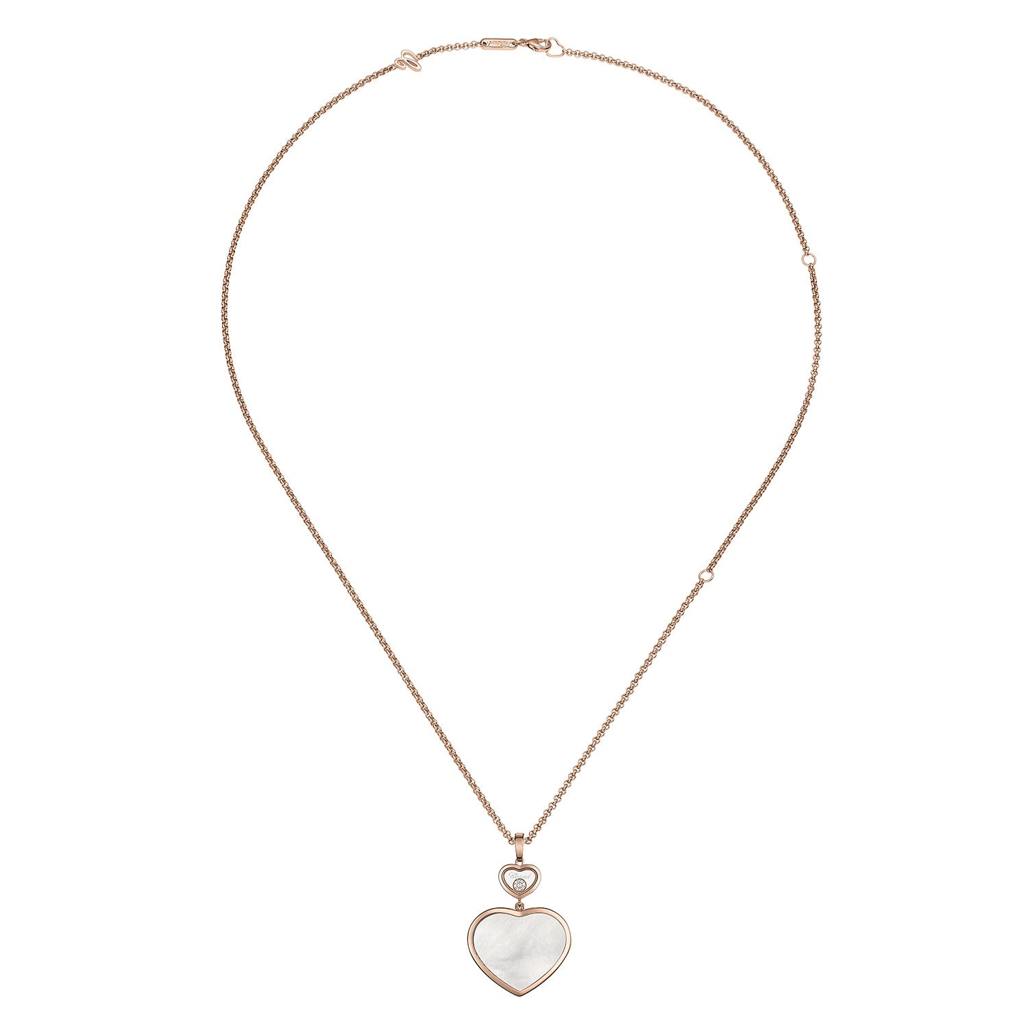 Chopard 18ct Rose Gold Happy Hearts Mother of Pearl Pendant - Berry's Jewellers