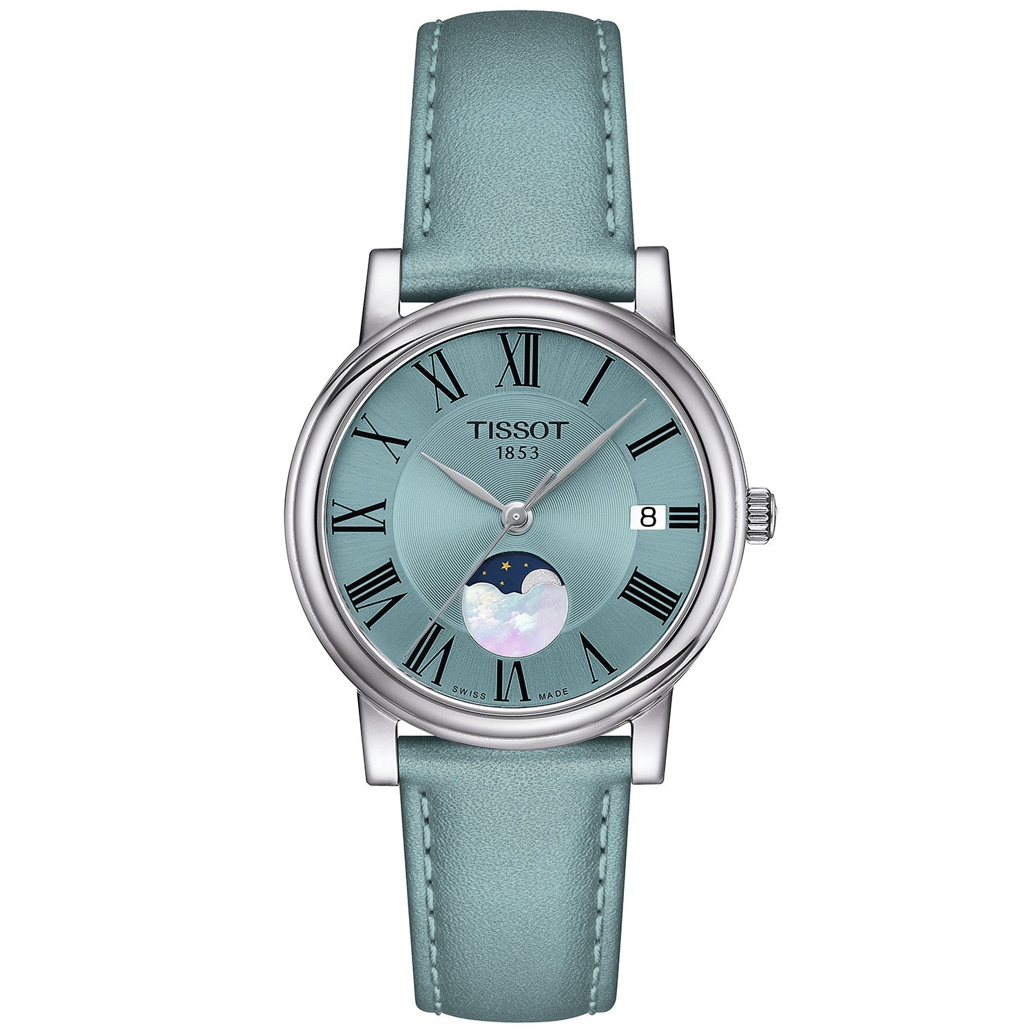 Carson 32mm Premium Lady Light Blue Dial Moonphase Watch