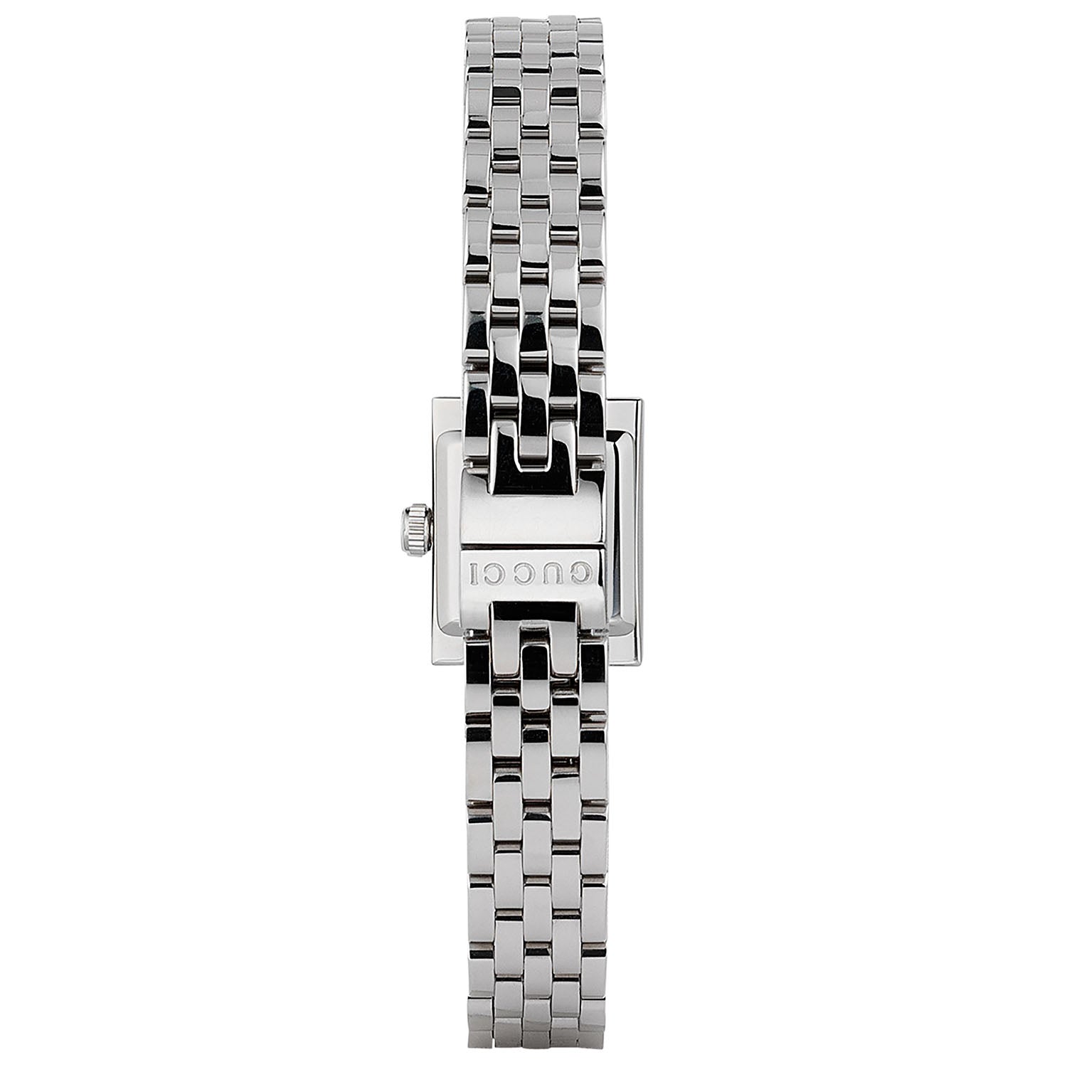 G-Frame Stainless Steel Black Diamond Dial Square Bracelet Watch