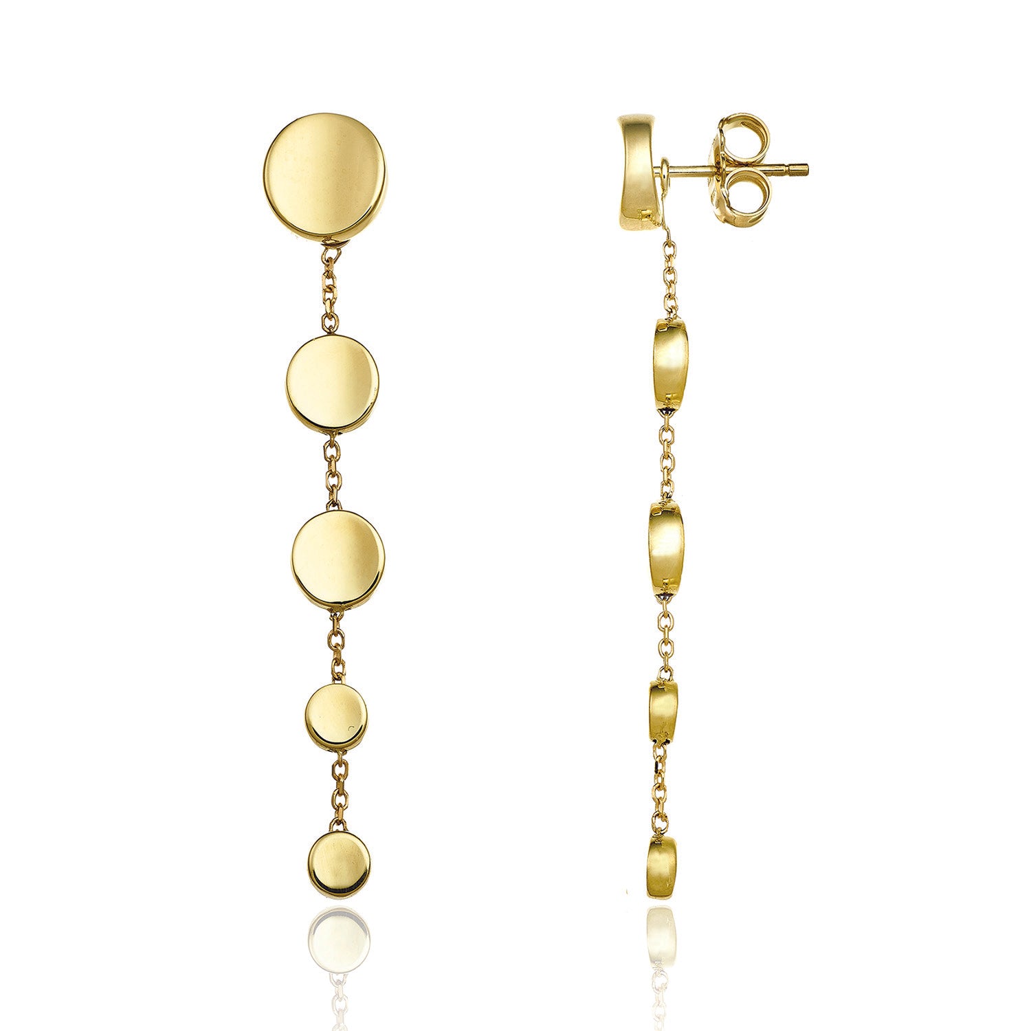 Armillas Glow 18ct Yellow Gold Circle Drop Earrings