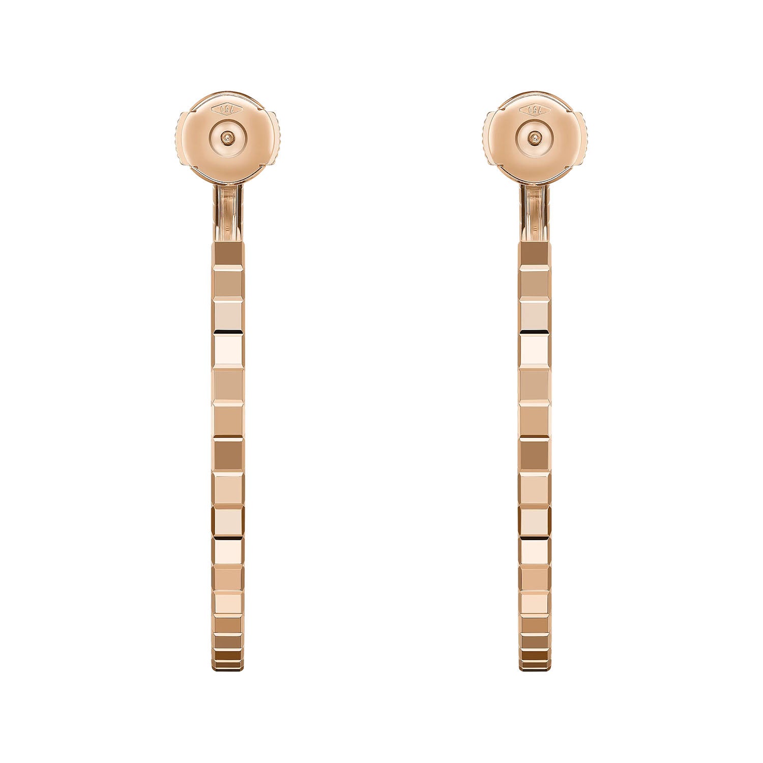 18ct Rose Gold Ice Cube Mini Large Hoop Earrings