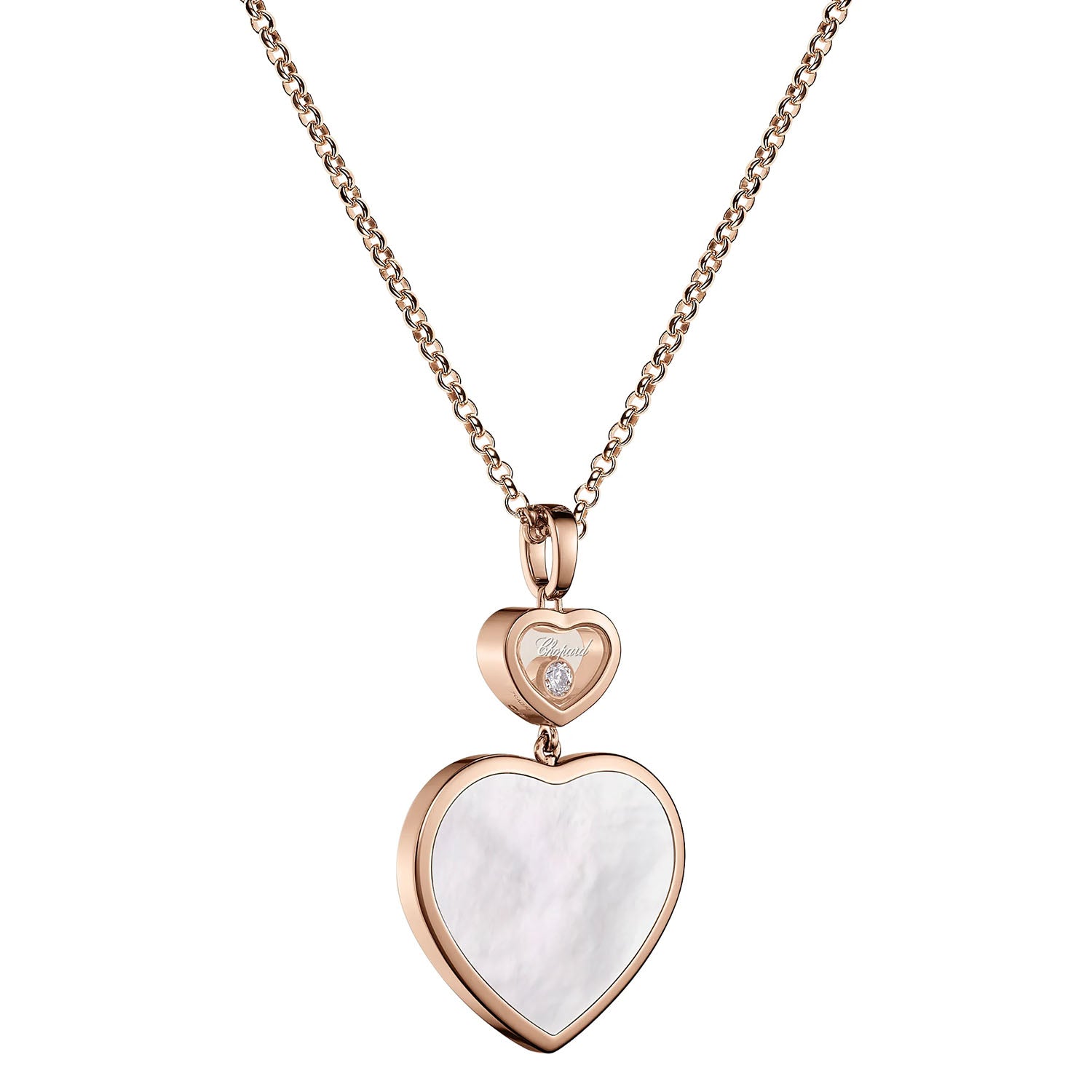 Chopard 18ct Rose Gold Happy Hearts Mother of Pearl Pendant - Berry's Jewellers