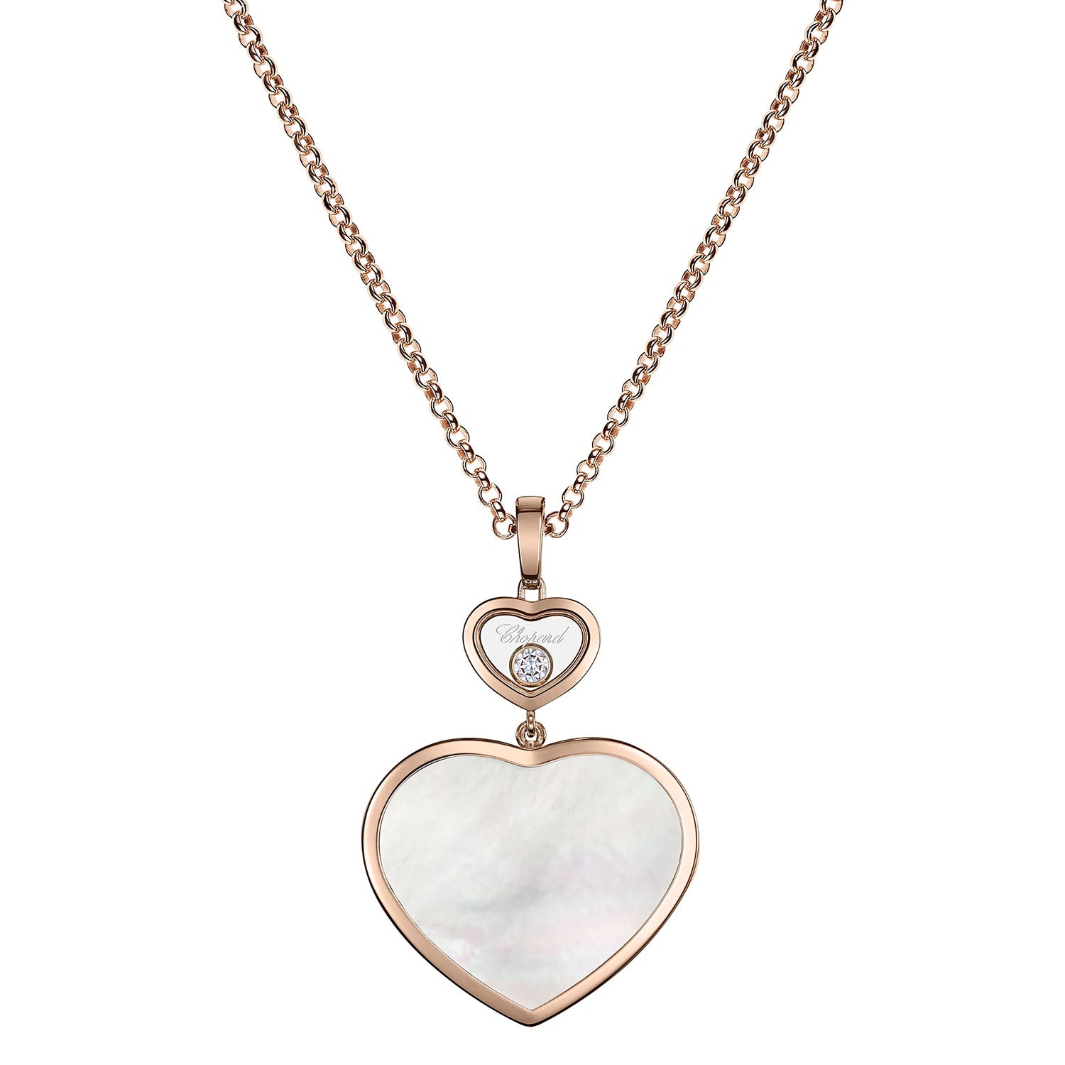 Chopard 18ct Rose Gold Happy Hearts Mother of Pearl Pendant - Berry's Jewellers