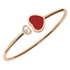 18ct Rose Gold Happy Hearts Carnelian & Diamond Bangle