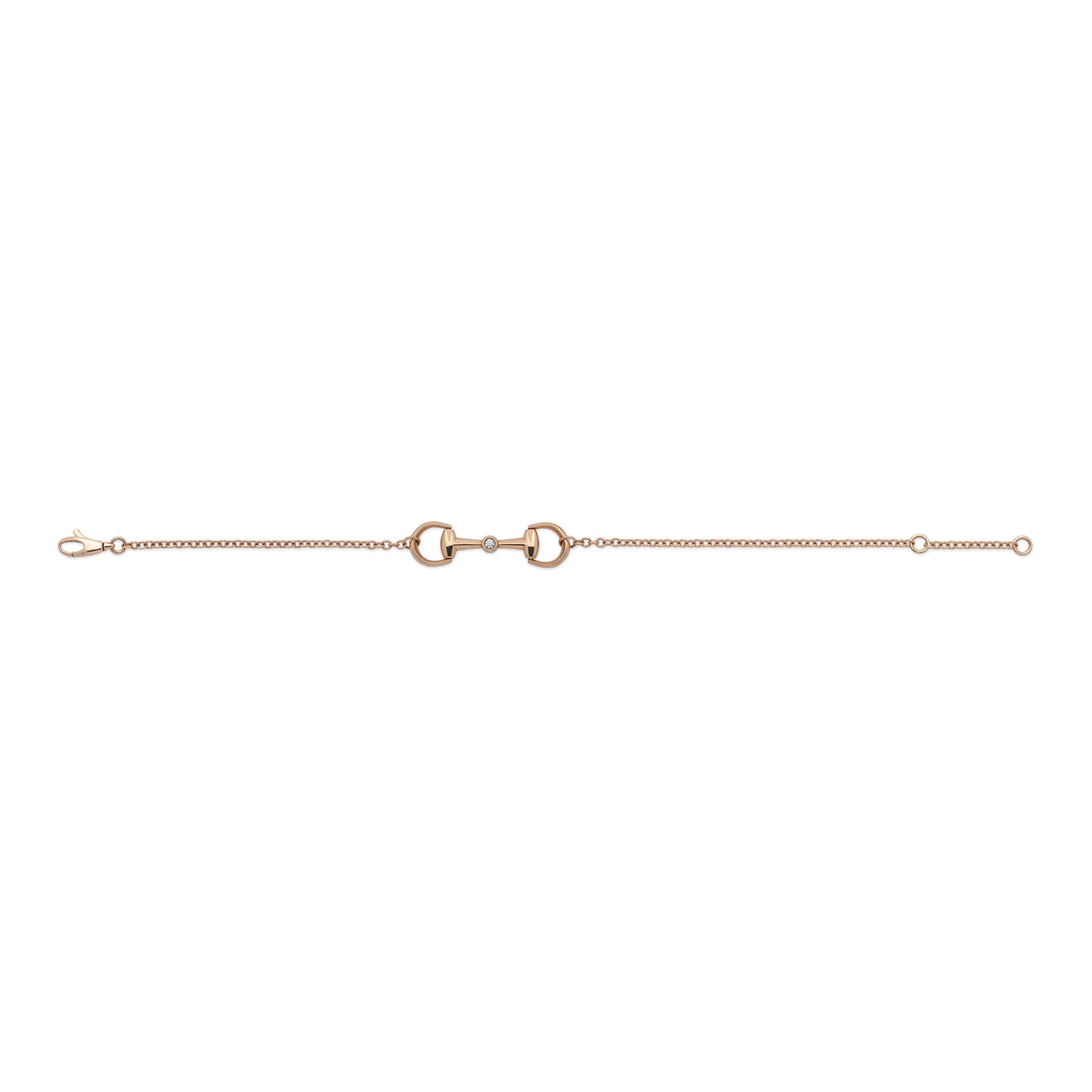 Gucci Horsebit 18ct Rose Gold Diamond Chain Bracelet